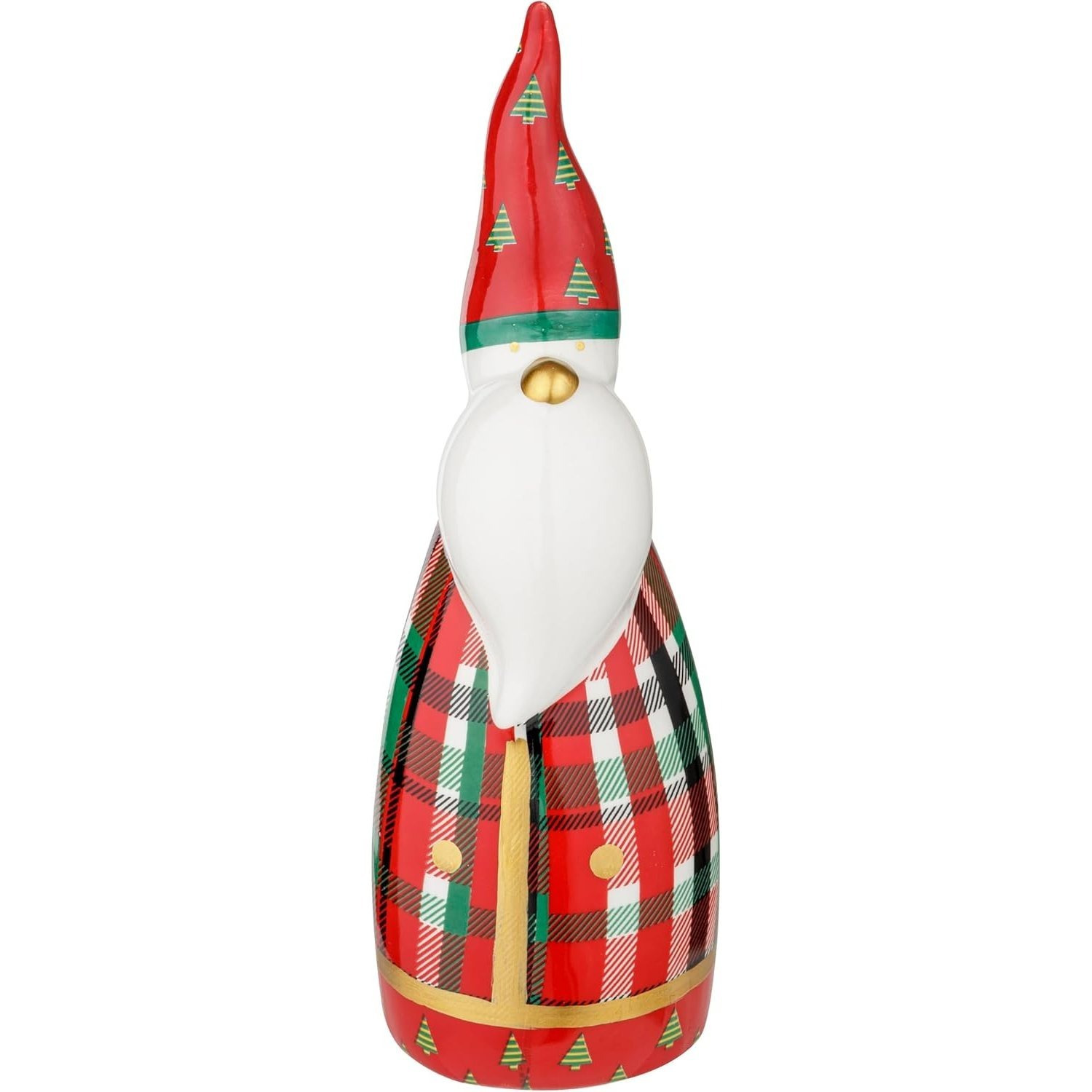 TEMU Baroni Home Christmas Tartan Line – Decorated Porcelain Christmas Figurines, Colorful Ornamental Toppers Featuring High-quality Christmas