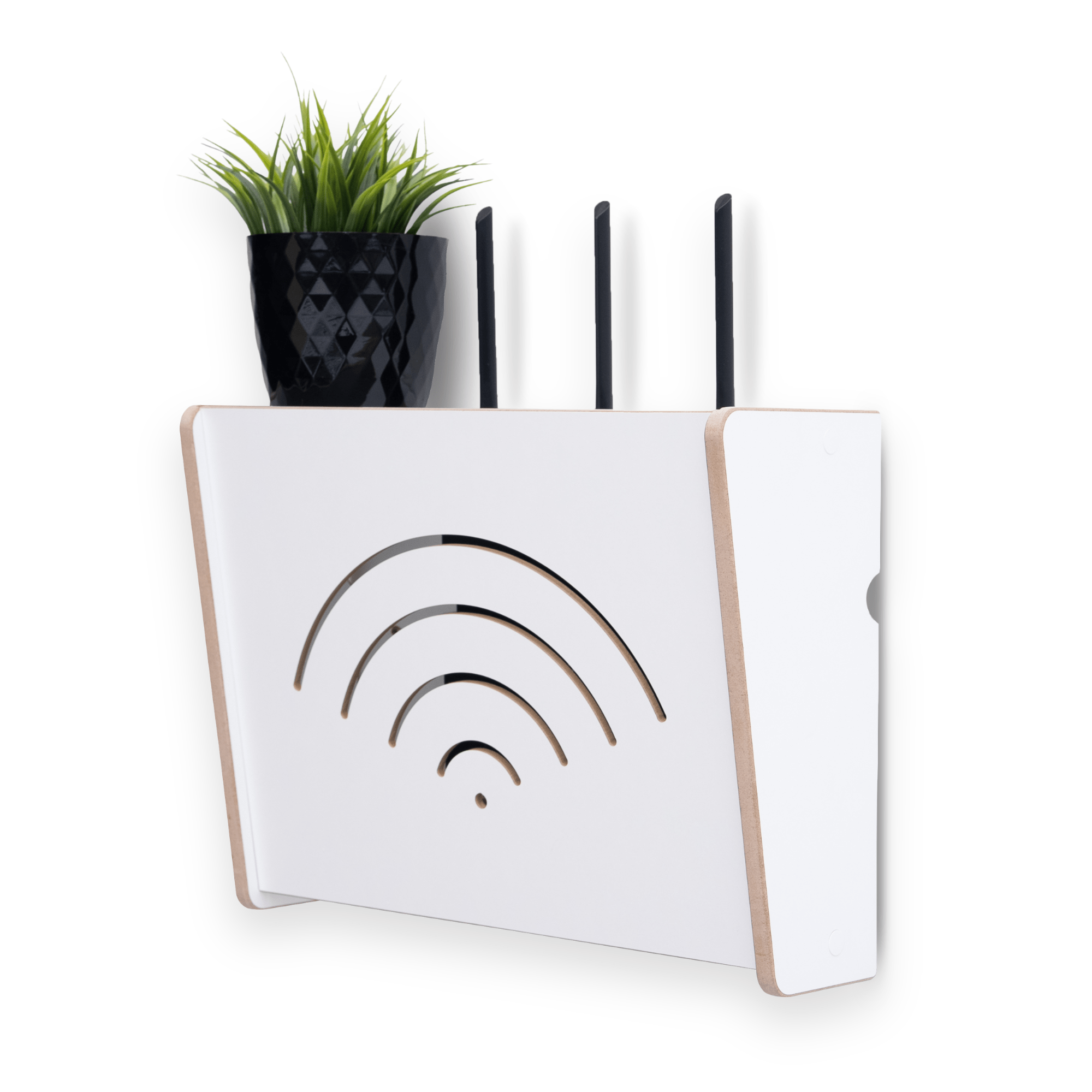 Wall-mounted Router Cover, Cable And Electronic Equipment Storage Box, Organizer With Shelf, Hidden Box For Wifi Router And Decoder, Practical Design For Home