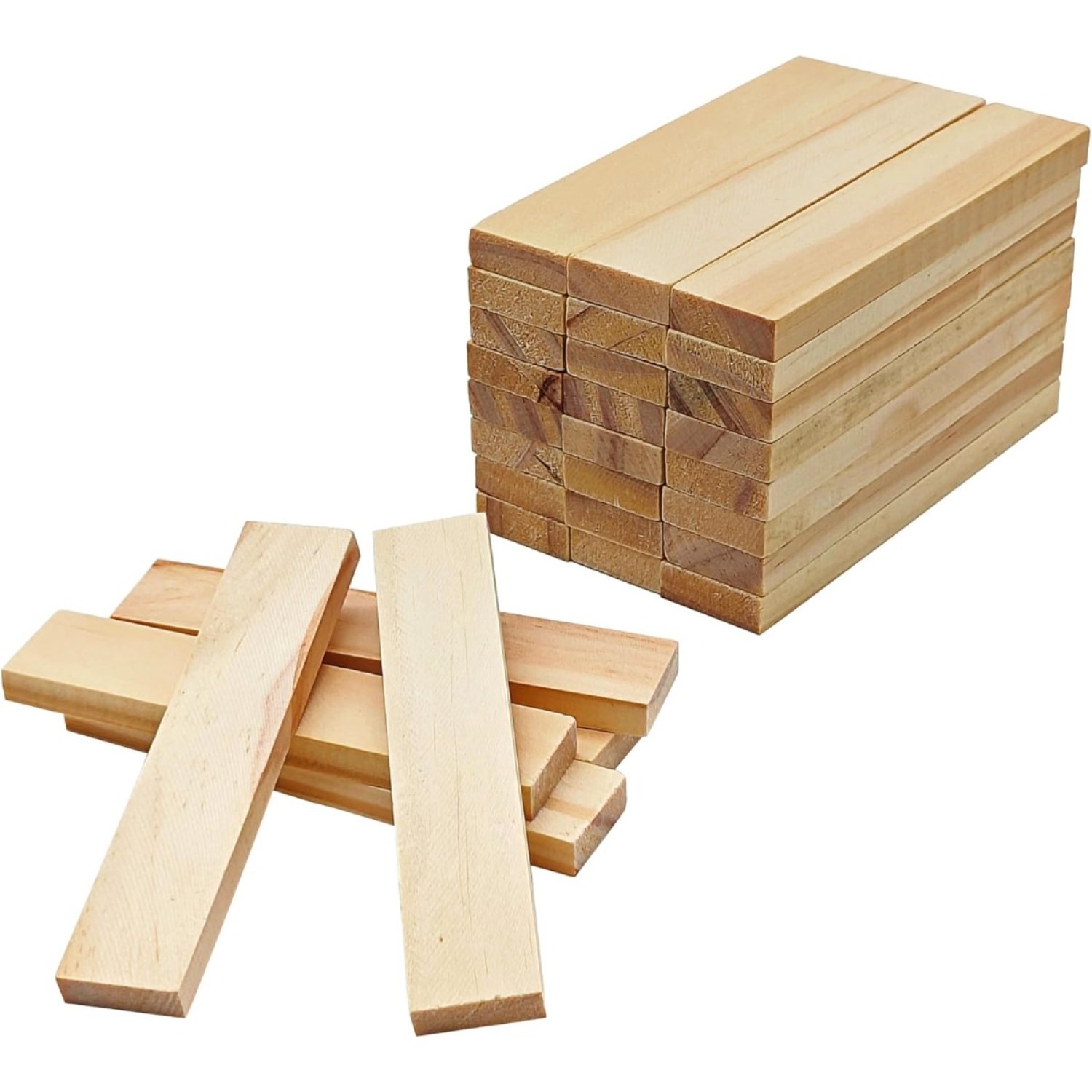 TEMU Wooden Building Blocks, Wooden Cubes, Wooden Building Blocks, Wooden Sticks 100x20x7 Mm, Wooden Blocks, , Wooden Sticks For Diy Projects And