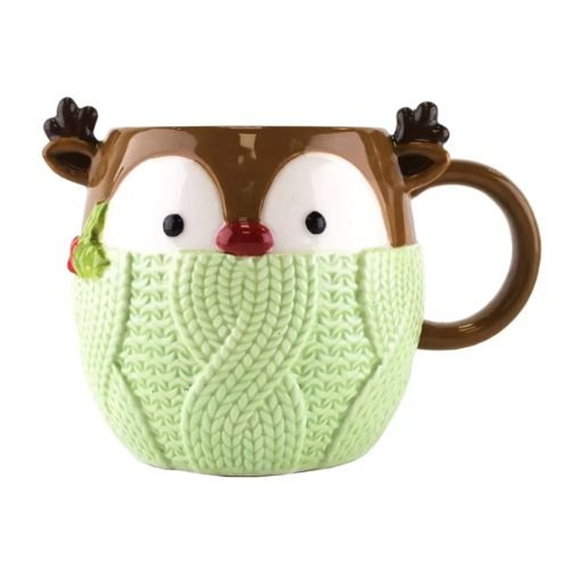 TEMU Ceramic Reindeer With Jumper Mug