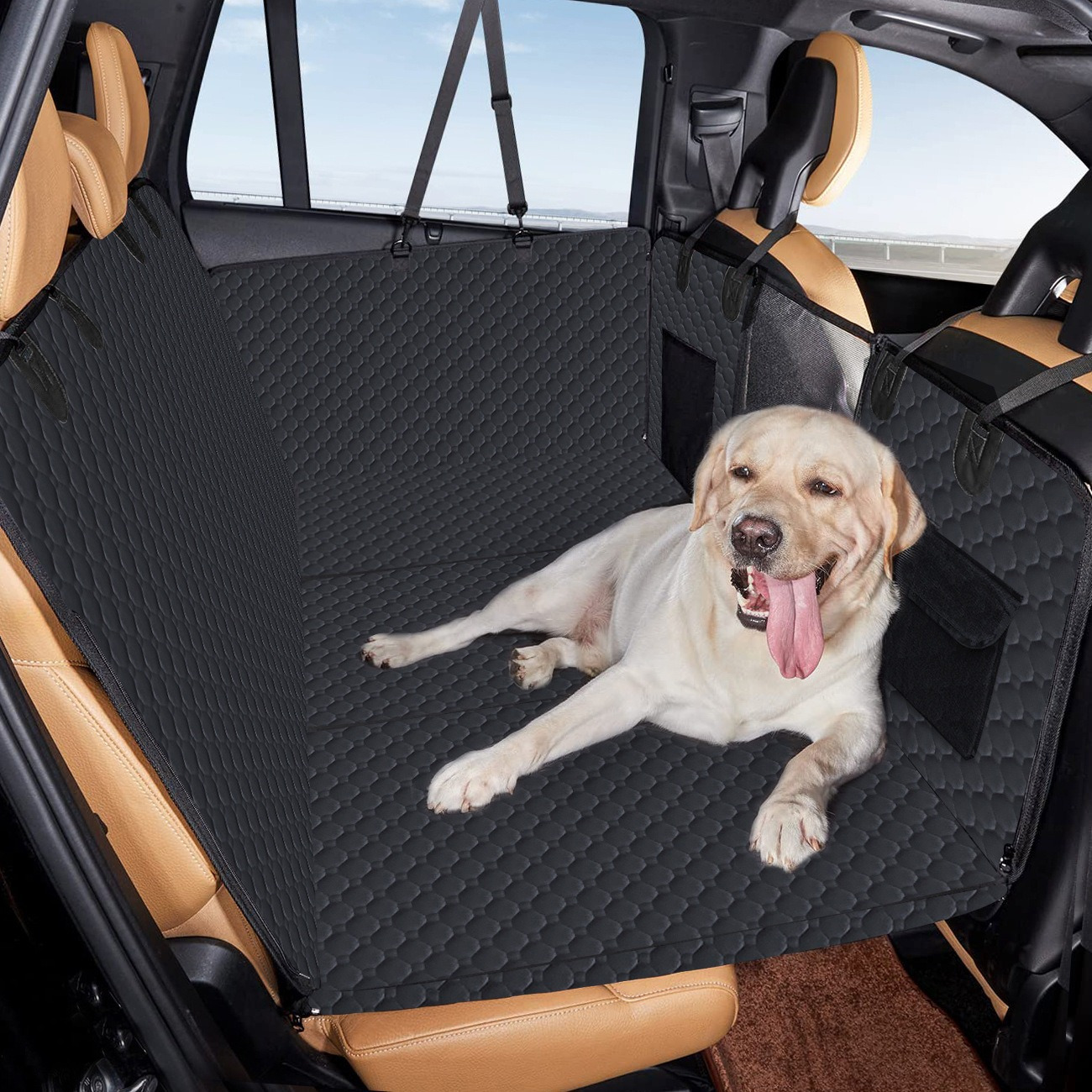 TEMU Dog Carriers Car Seat Cover Waterproof Pet Travel Dog Carrier Hammock Car Retreat Back Seat Protector Mat Safety Carrier For Dogs