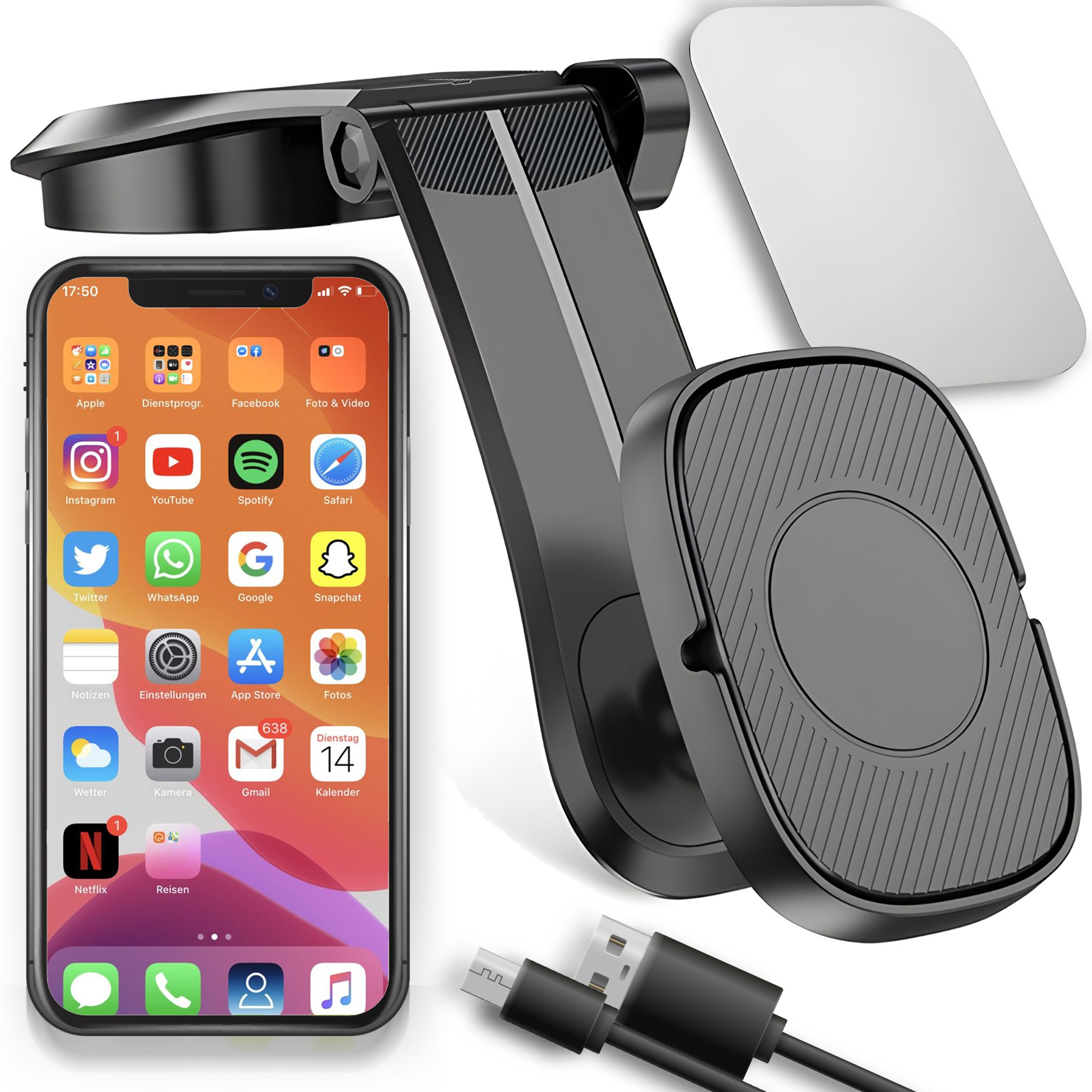 TEMU Support Téléphone Retoo Drivetech, Support Magnétique Voiture, Utilisation Multi-Fonctionnelle, Sécurité, Haute Qualité, Design Esthétique,