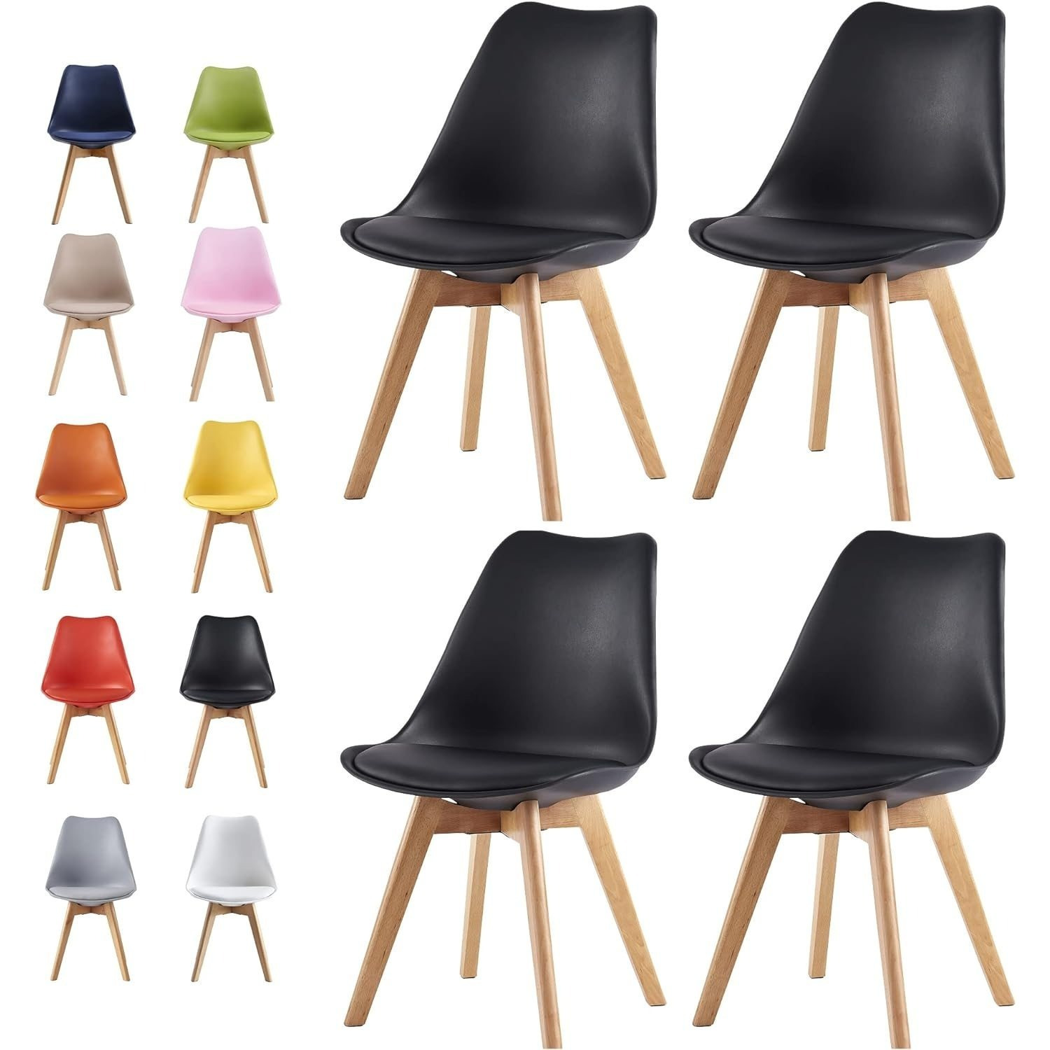 Mcc Direct Dining Room Chairs In A Set Of 4, Kitchen Chairs, Office Chairs, Designer Bowl Chair, "eva" In 7 Trendy Colors