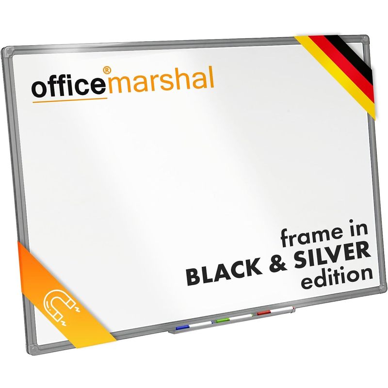 Whiteboard Magnet Board – Magnetic Memo Board With Aluminum Frame In Silver , . Pen Holder – Dry Erase Board For Office, Home Office & School