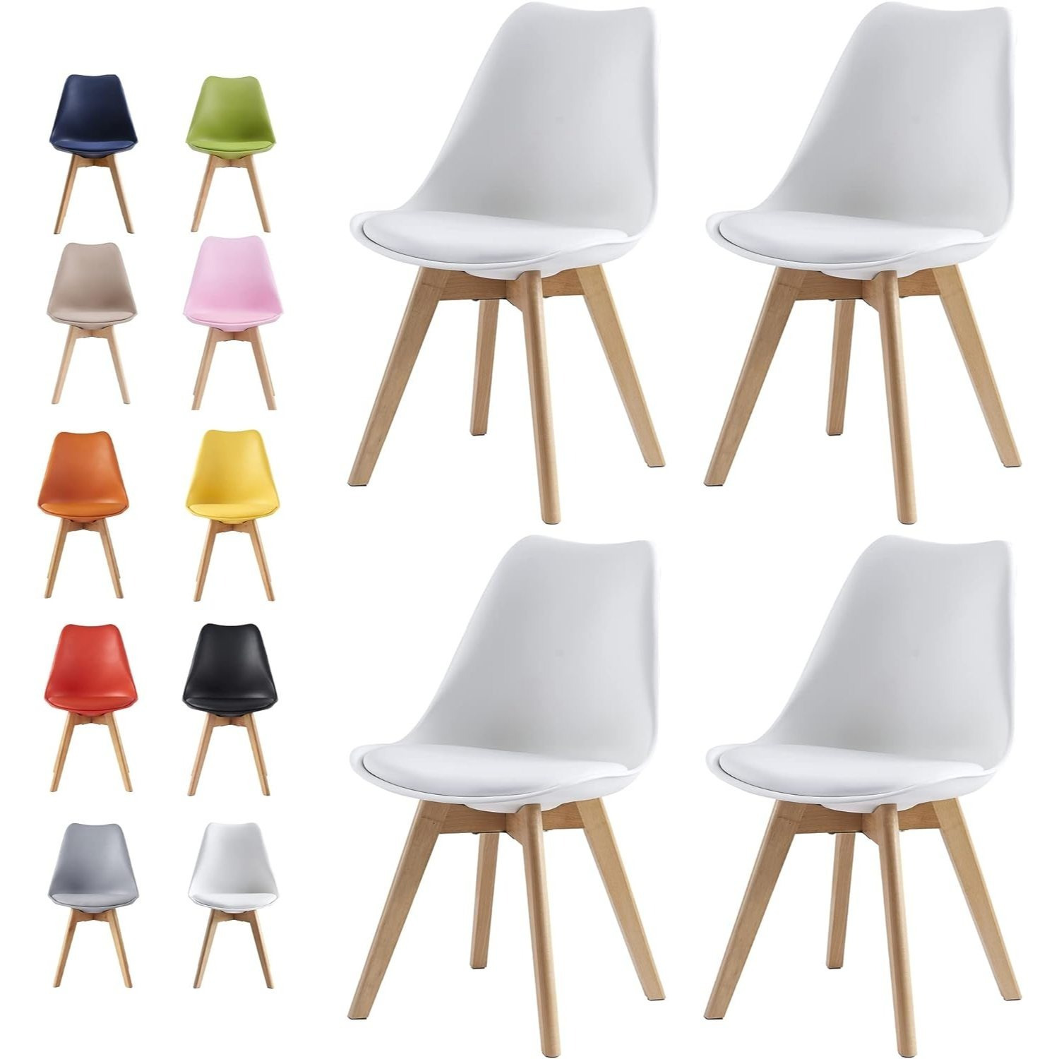   dining chairs in 4pcs set kitchen chairs office chairs designer shell chair eva   in 7 trendy colors