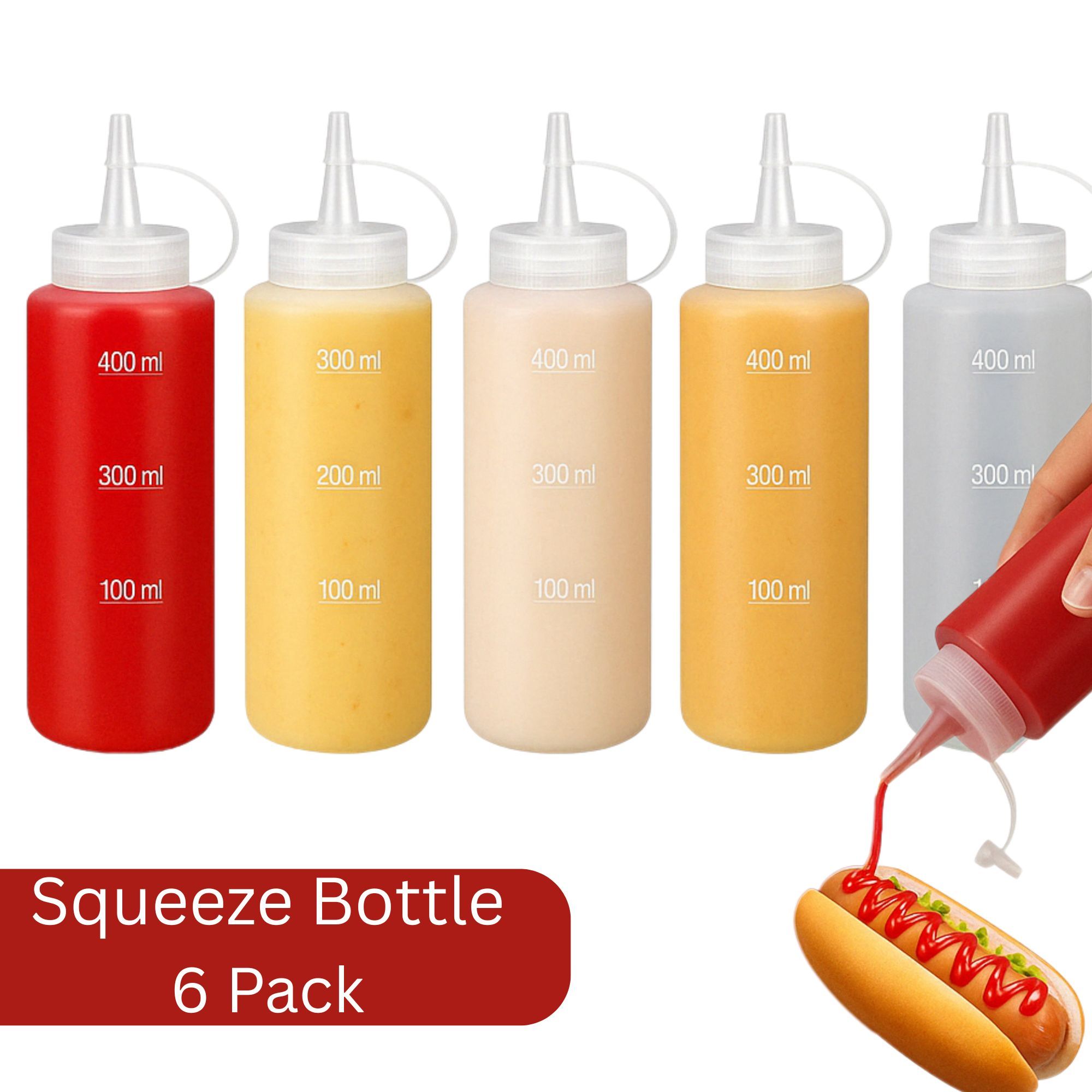 TEMU 8pcs Condiment Squeeze Bottles - Easy Dispensing For Ketchup, Condiments, Bbq Sauce