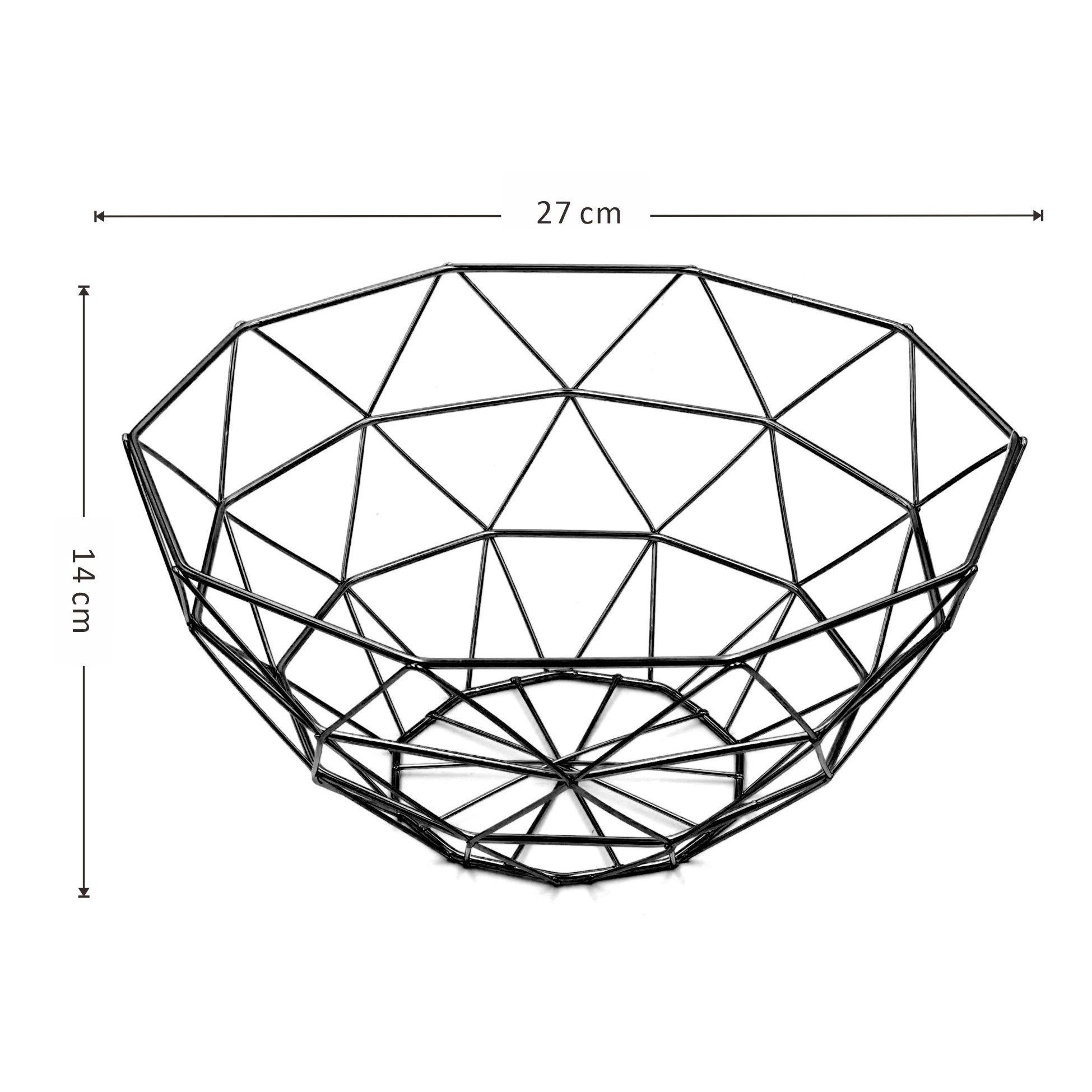 TEMU de malla de alambre negra para restaurante, elegante y de mesa para de comedor, Cesta para frutas de mesa de metal – Diseño moderno y geométrico