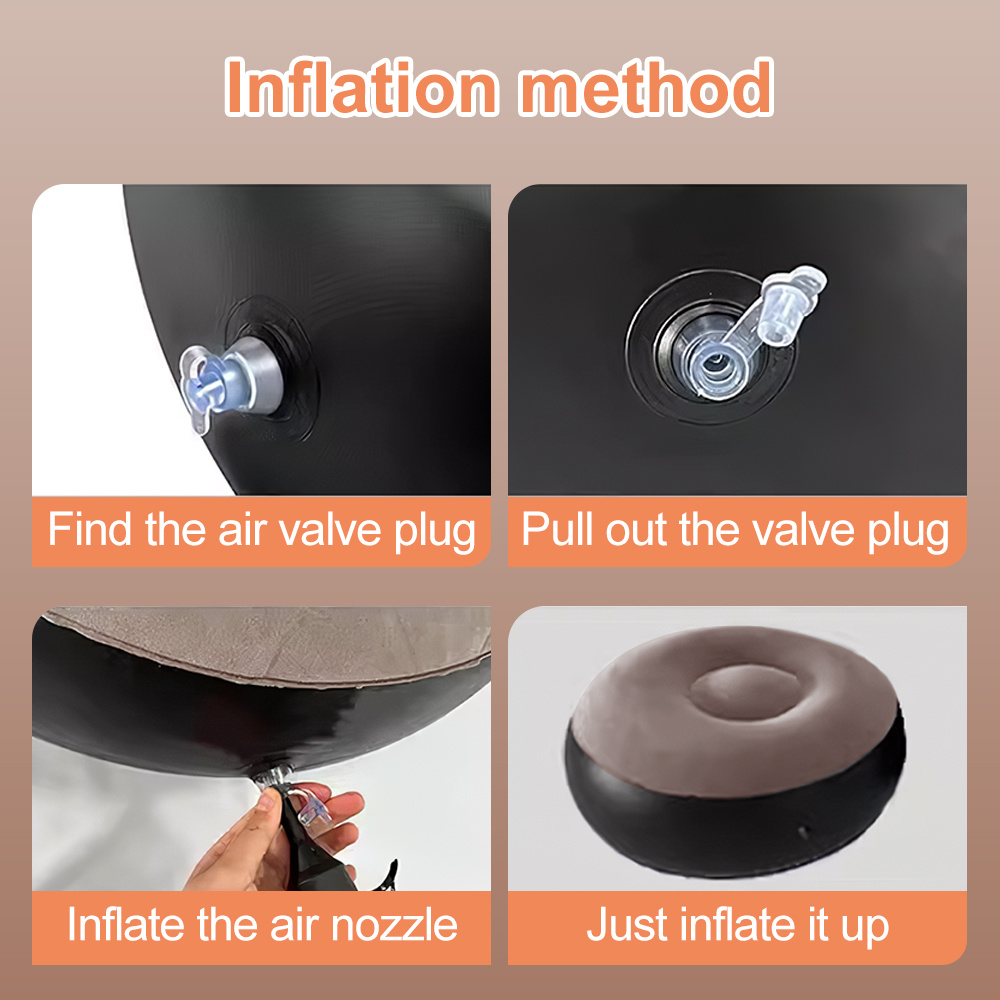 Modern Inflatable Lazy Sofa Set with Foot Rest, Durable PVC Material & Strong Seams, Compact for Indoor Outdoor Use, Coffee