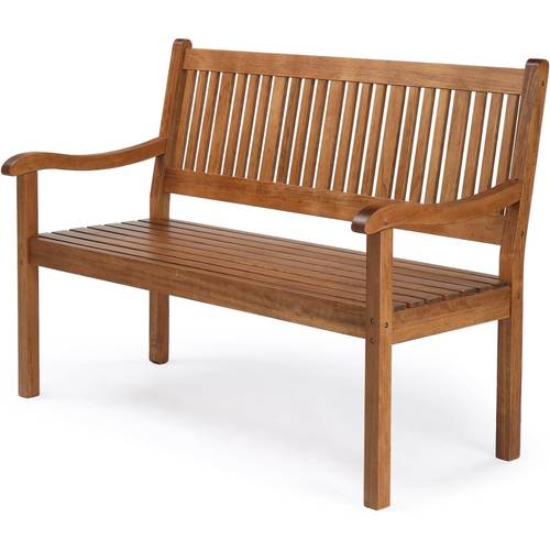 garden bench 2 seater wooden benches outdoor garden furniture for patio backyard porch 127cm natural wood