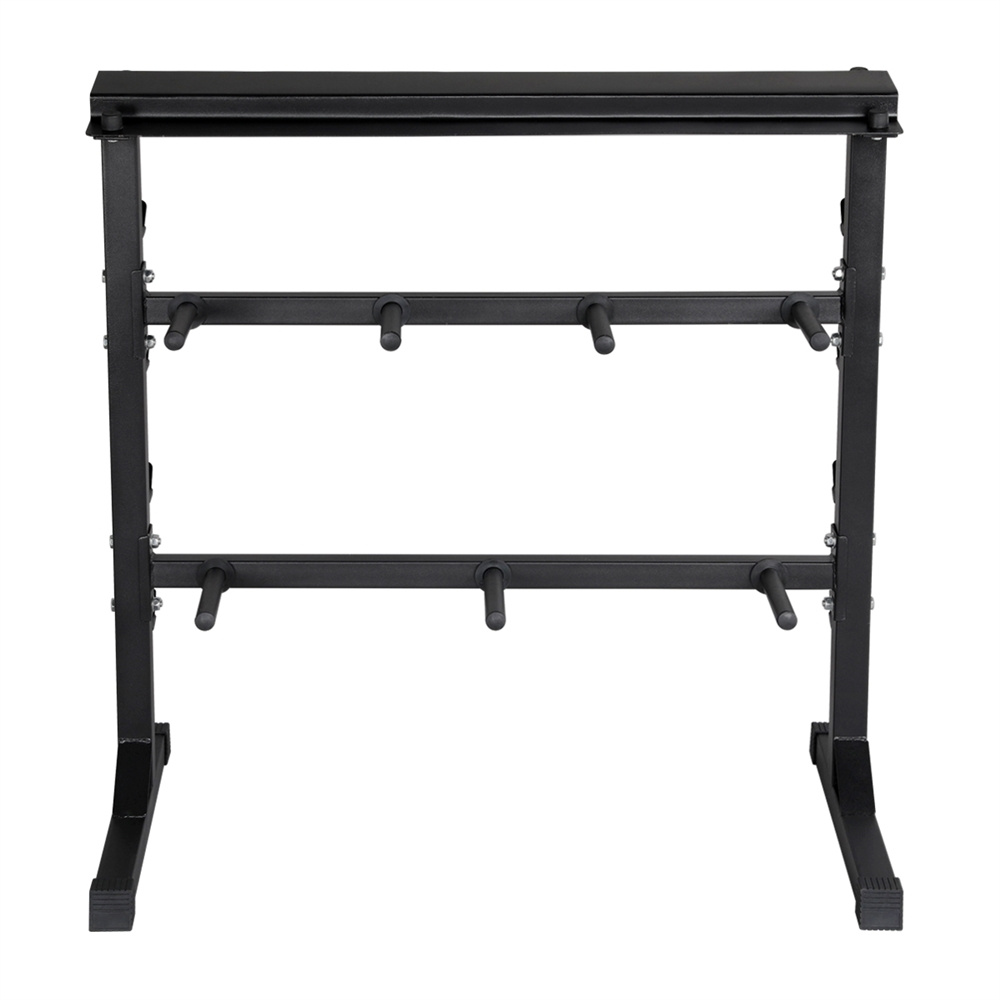 Costoffs 3-tier 7-hook Dumbbell Stand, Weight Plate Rack, And Barbell Holder For Weights And Dumbbell Bars