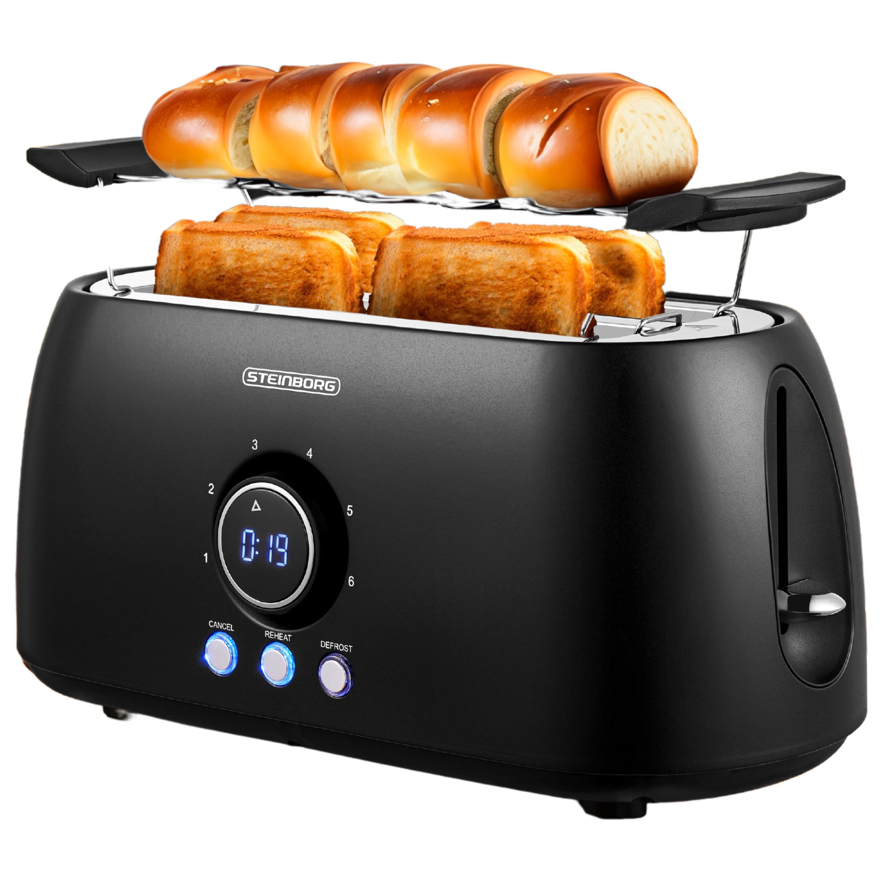 TEMU Xxl 4- Toaster Display Toaster Large Toaster Elegant Toaster Wide Toaster Long Toaster With Bread Attachment