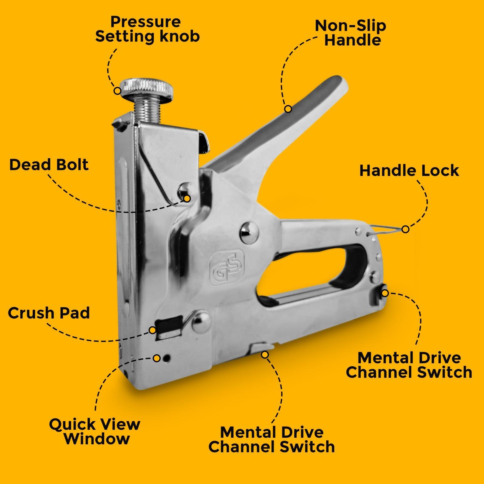 TEMU 3-in-1 Heavy Duty Staple Gun & 600 Staple Pack - Professional Set With Multiple Usage As Staple Gun For Craft, Diy, Teachers, Upholstery Work,