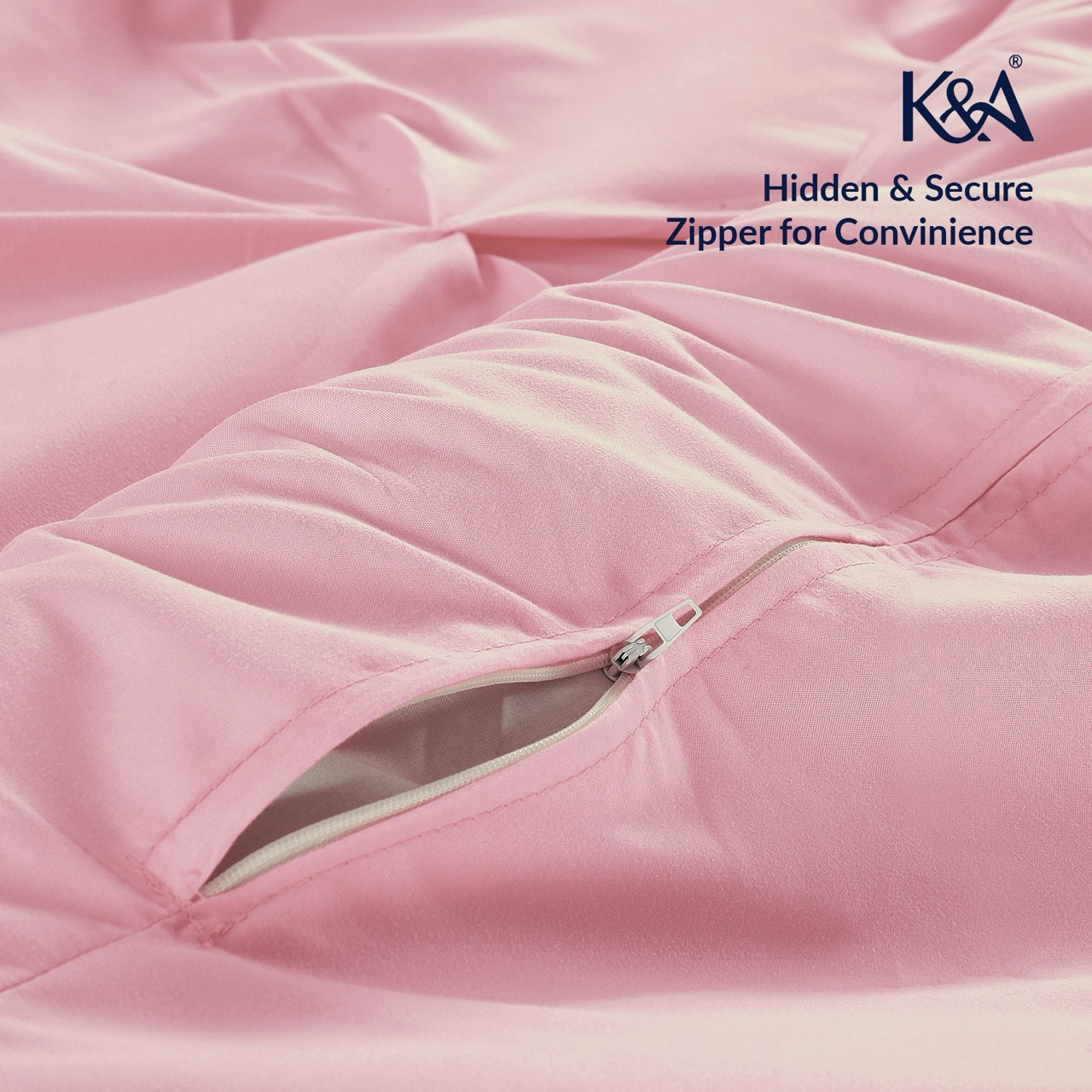 K&A® Pintuck Pinch Pleat Duvet Cover Set with Zipper Closure including Pillowcase – Ultrasoft Brushed Microfiber – Easy Care & Machine Washable