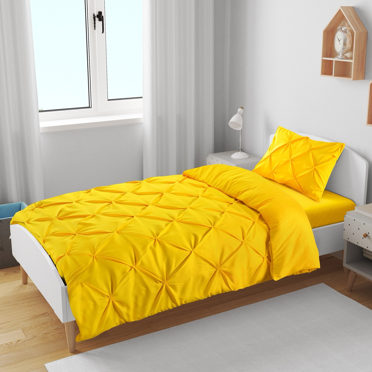 K&A® Pintuck Pinch Pleat Duvet Cover Set with Zipper Closure including Pillowcase – Ultrasoft Brushed Microfiber – Easy Care & Machine Washable