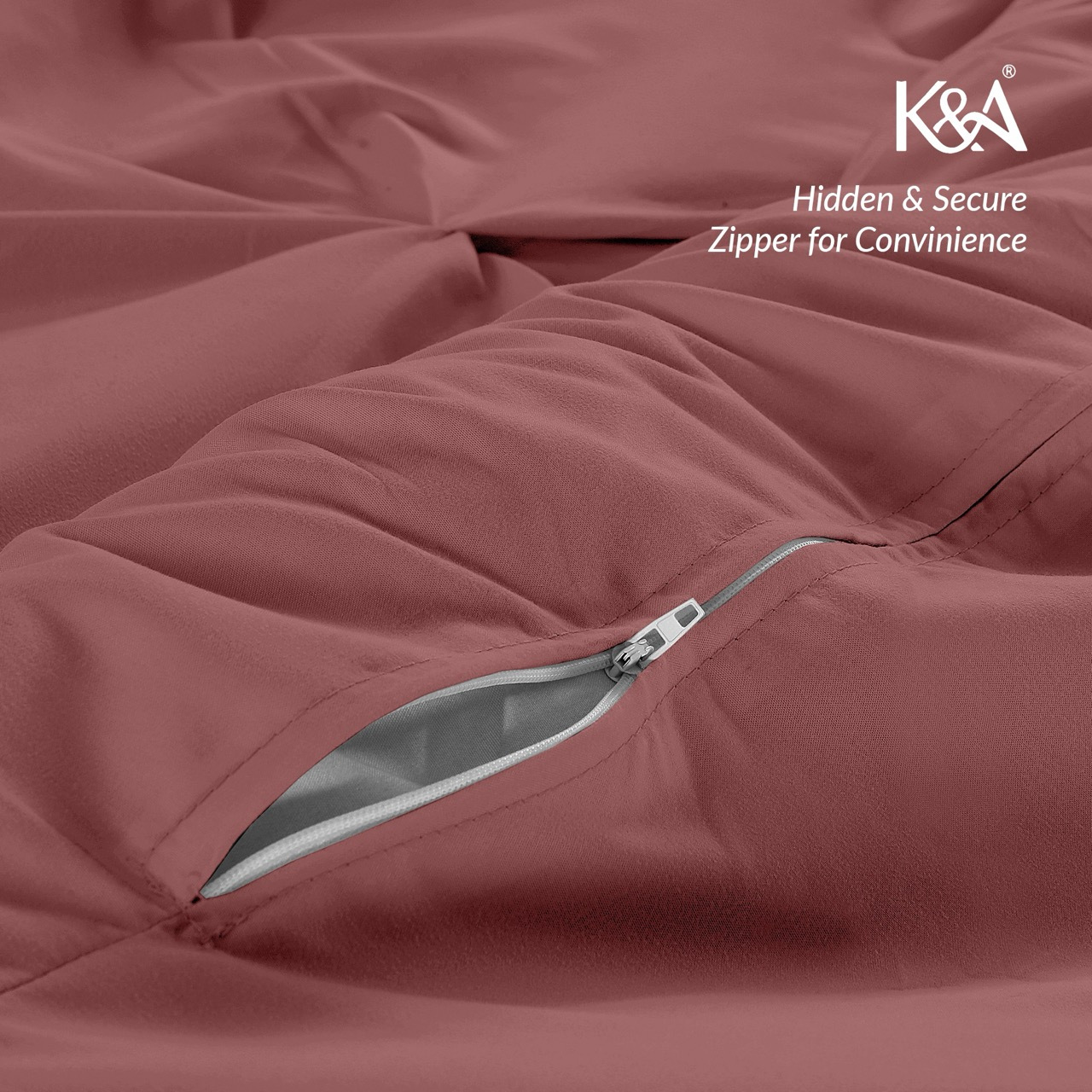 K&A® Pintuck Pinch Pleat Duvet Cover Set with Zipper Closure including Pillowcase – Ultrasoft Brushed Microfiber – Easy Care & Machine Washable