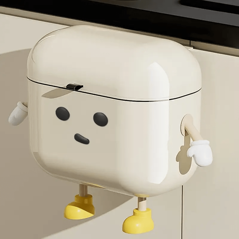 TEMU Wall-mounted Trash Can, Bathroom Trash Can, No-bending Household Multi-functional Kitchen Dormitory Bedside Living Room Trash Can With Lid