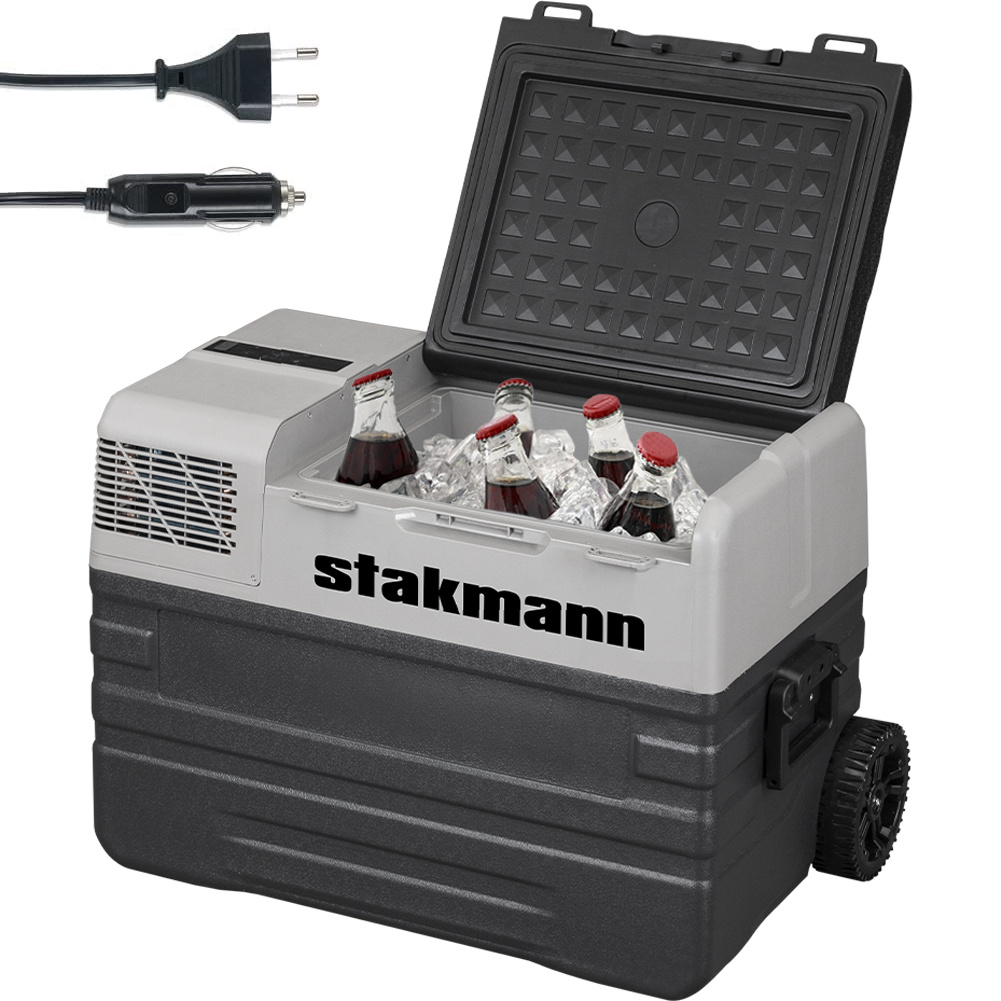 TEMU Portable Refrigerator With 12v 220v Compressor, Fridge Freezer With Wheels, 12/24 V, Ideal For Car, , Boat, Travel, Picnic, Ergonomic Handle And
