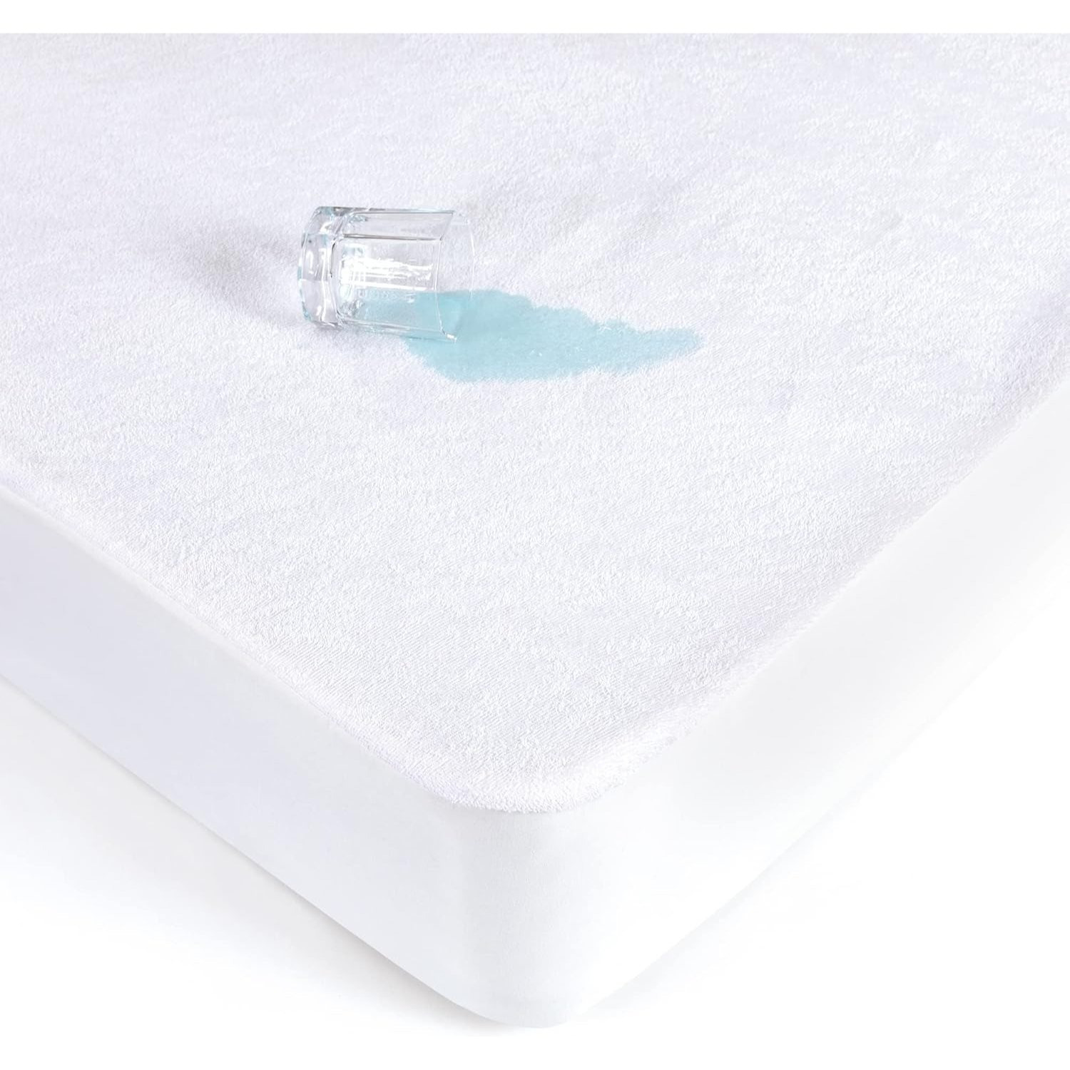 TEMU Queen Size Cotton Mattress Protector, Soft Sponge With Elastic Corners,