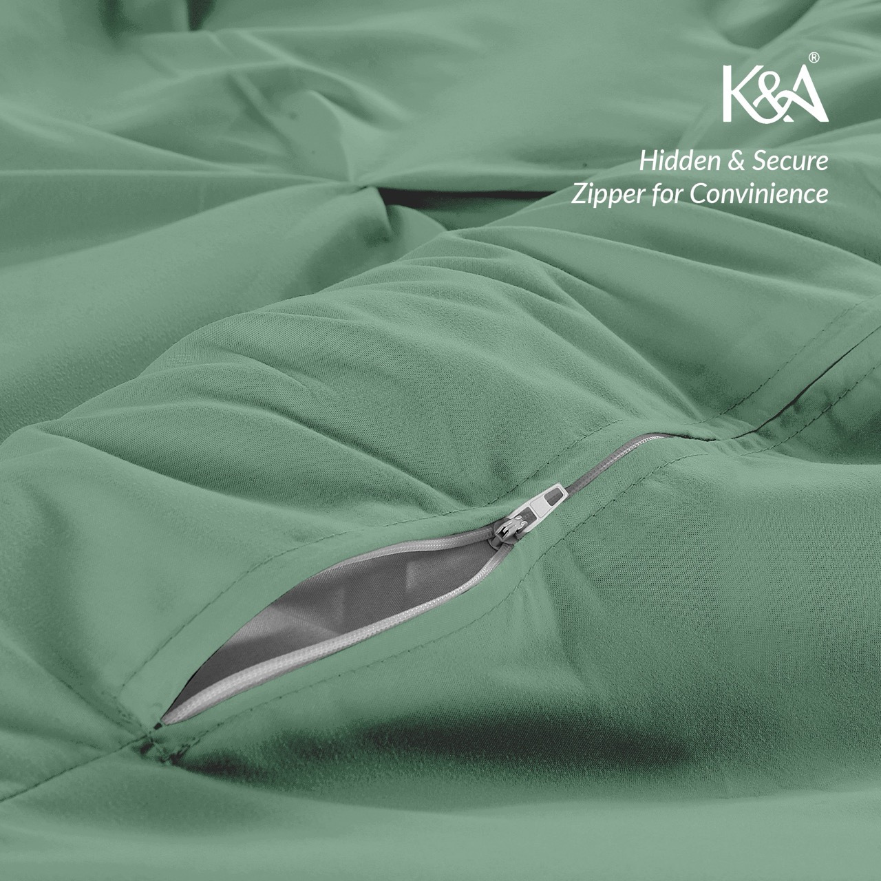 K&A® Pintuck Pinch Pleat Duvet Cover Set with Zipper Closure including Pillowcase – Ultrasoft Brushed Microfiber – Easy Care & Machine Washable
