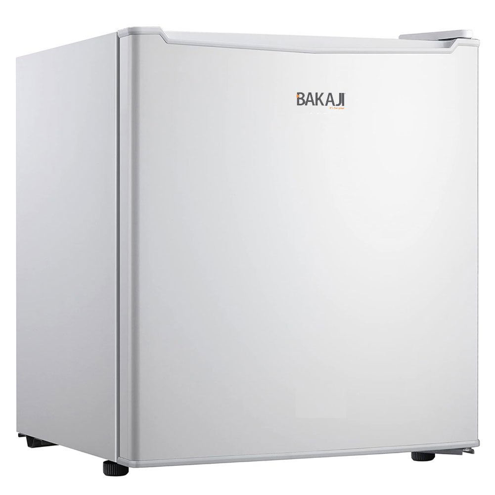 TEMU Bakaji Mini Fridge Bar 4 Compartments 45l Capacity For Hotel, Home, Office, Studio, Camping, Size 49 X 44 X 49 Cm, Black And Silver (white)