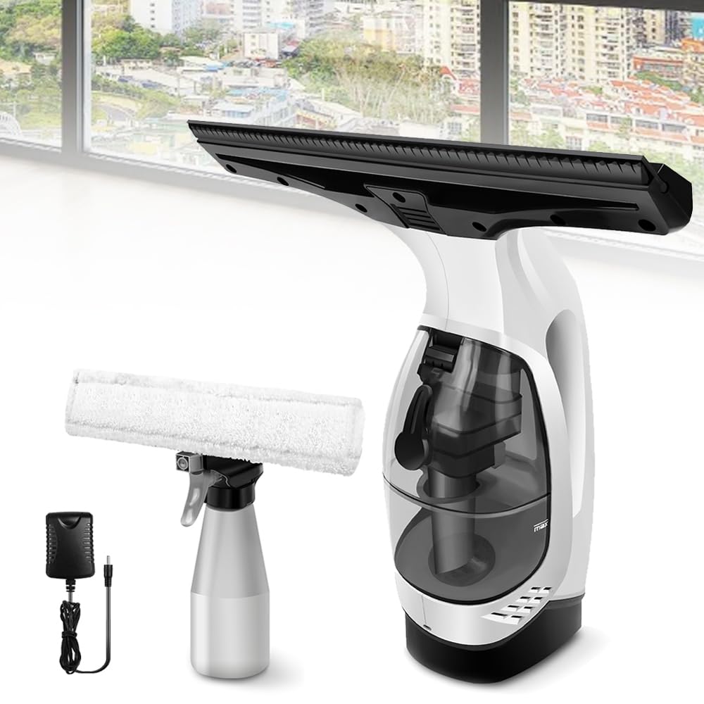 cordless window vacuum electric window squeegee 300ml spray bottle 3 in 1 for spray wipe   up water cordless vac cleaner tool for windows tiles glass   and countertops