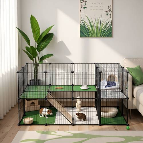 item picture 2 floor playpen 36 grid panels customisable cage enclosure for small animals guinea hamster runs rabbit hutches mallet indoor 143 x 73 x 71 cm