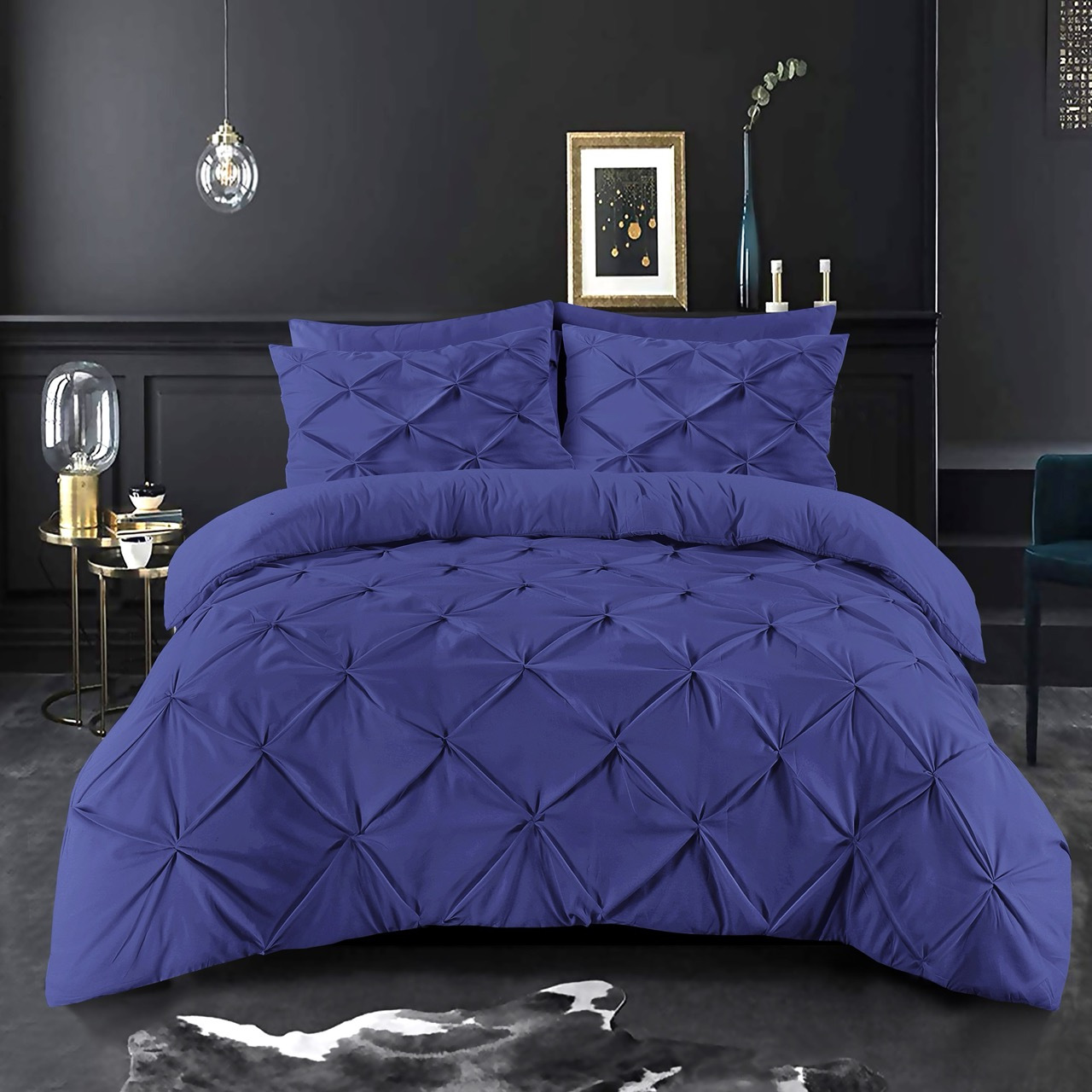 K&A® Pintuck Pinch Pleat Duvet Cover Set with Zipper Closure including Pillowcase – Ultrasoft Brushed Microfiber – Easy Care & Machine Washable