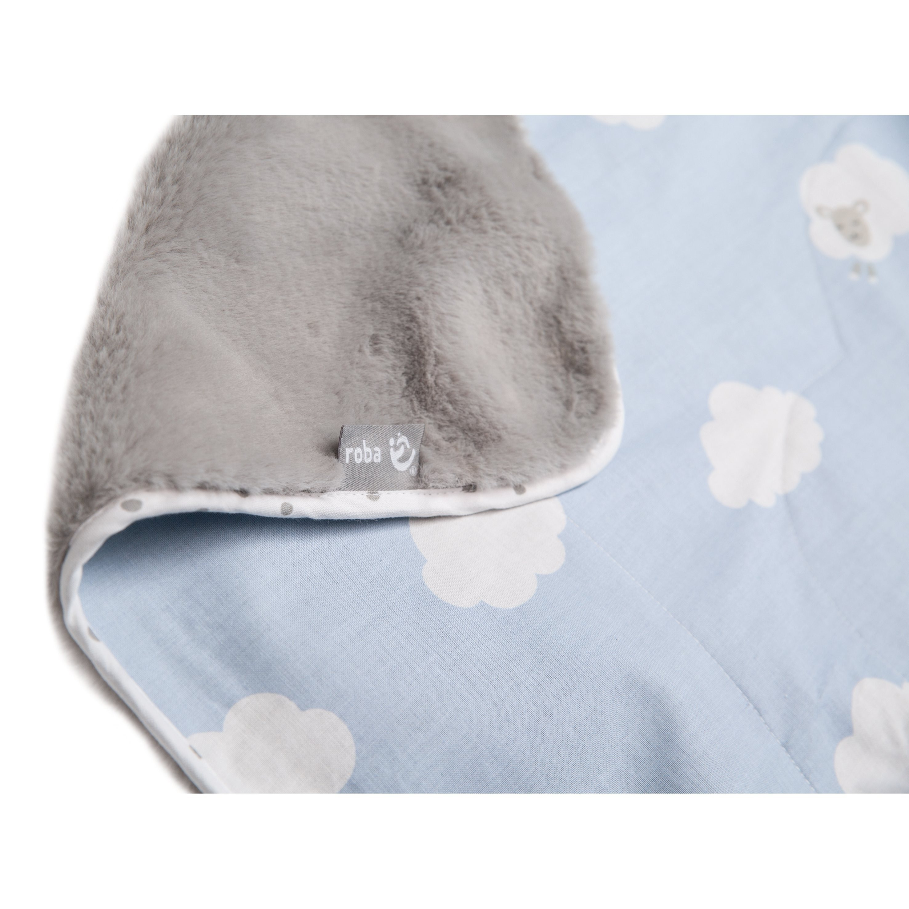 Roba Baby Blanket ' Cloud', 2-sided: 1x Super Soft, Warm & Fluffy, 1x 100% Cotton