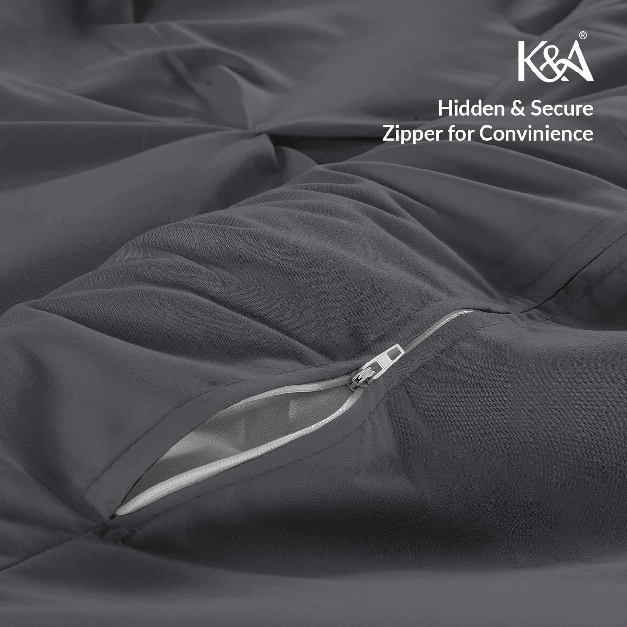 K&A® Pintuck Pinch Pleat Duvet Cover Set with Zipper Closure including Pillowcase – Ultrasoft Brushed Microfiber – Easy Care & Machine Washable