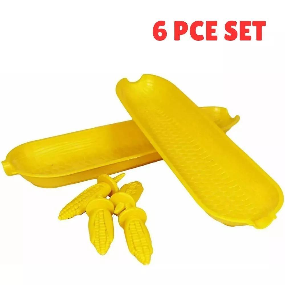 TEMU Corn On The Cob Skewers/tray Holders Bbq Prongs Forks Party Garden