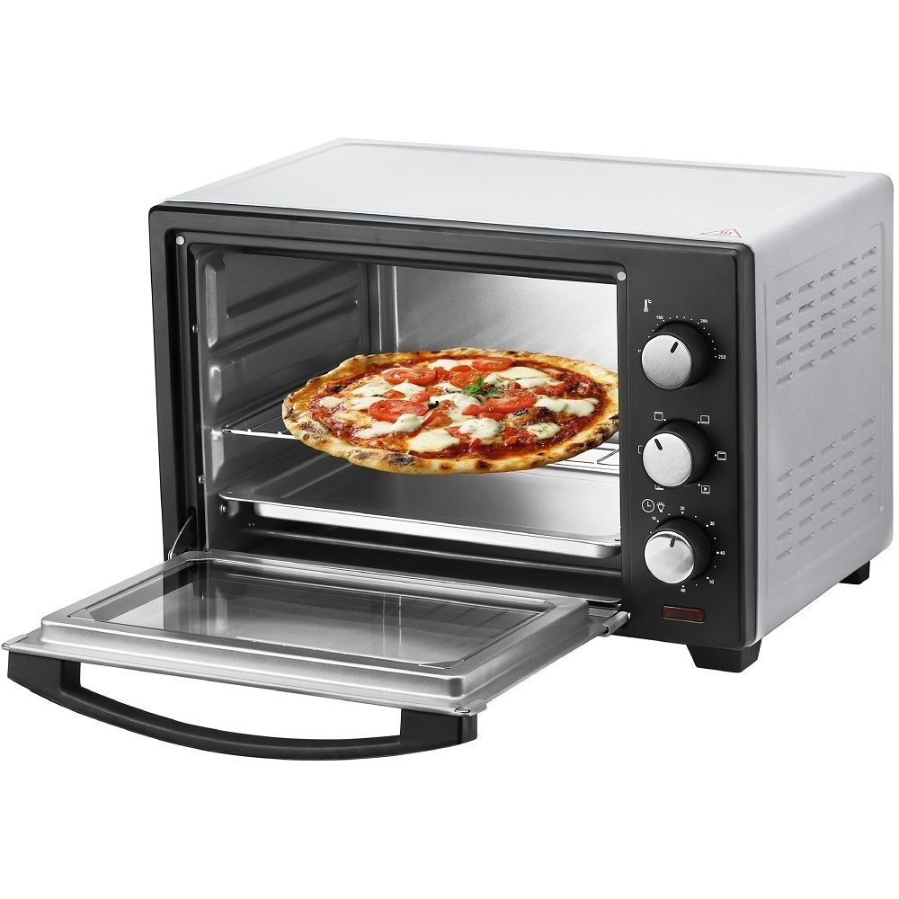 Image of Mini Oven 25 , Pizza Oven, 3in1 Oven, Mini Oven, Mini Oven, Crumb Tray, Top/bottom Heat, Convection, 60 Min Timer, 1.600 Watt, Black/silver