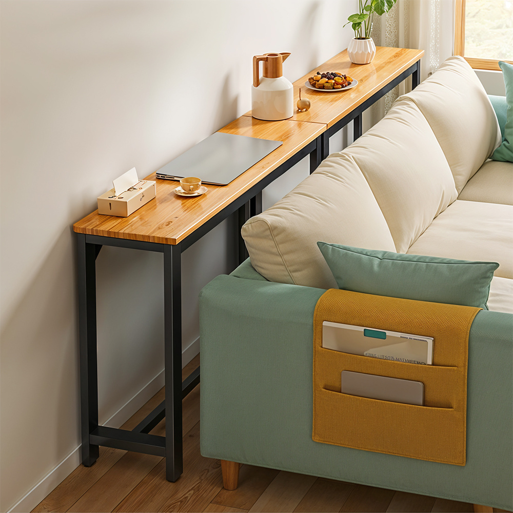 TEMU 1pc Simple Long Shelves For Home Use, Narrow Sofa Side Table Room, Storage Table Against The Wall At Of The Bed In The Bedroom, And Narrow