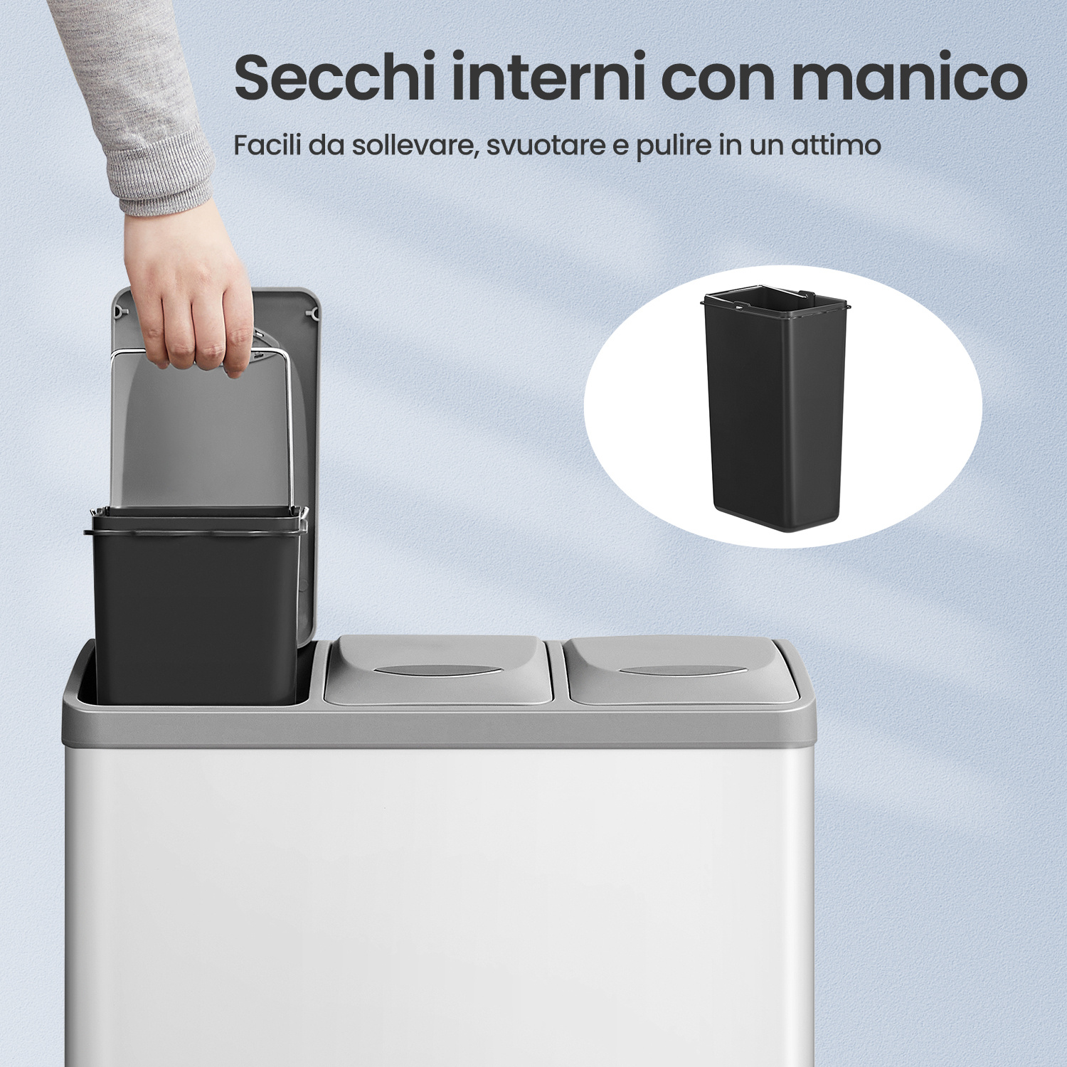 Pattumiera Per Spazzatura Differenziata Pedali E Coperchi A Cerniera Ltbb3560