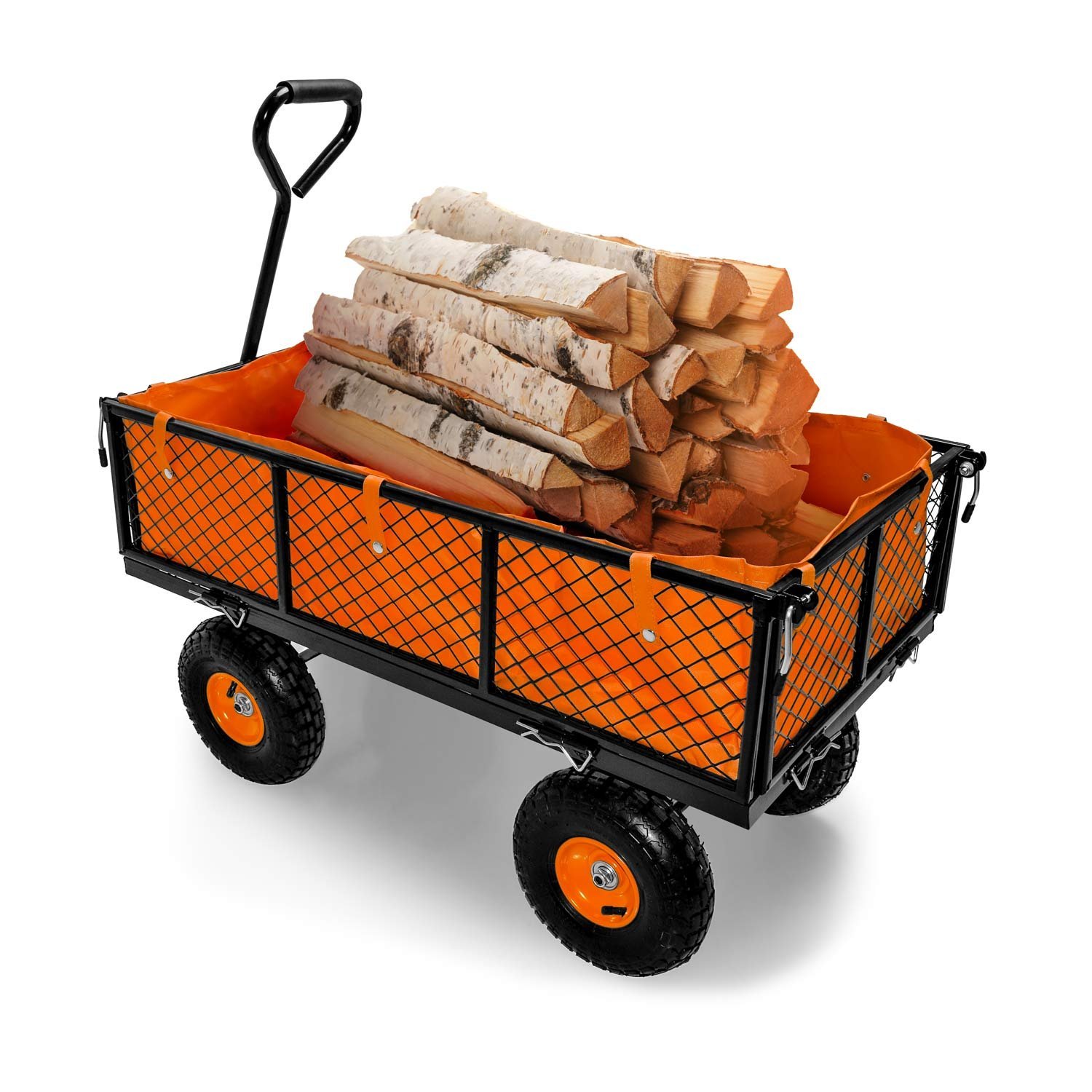 TEMU Carrello da rimorchio 350Kg con griglie amovibili e ganci porta