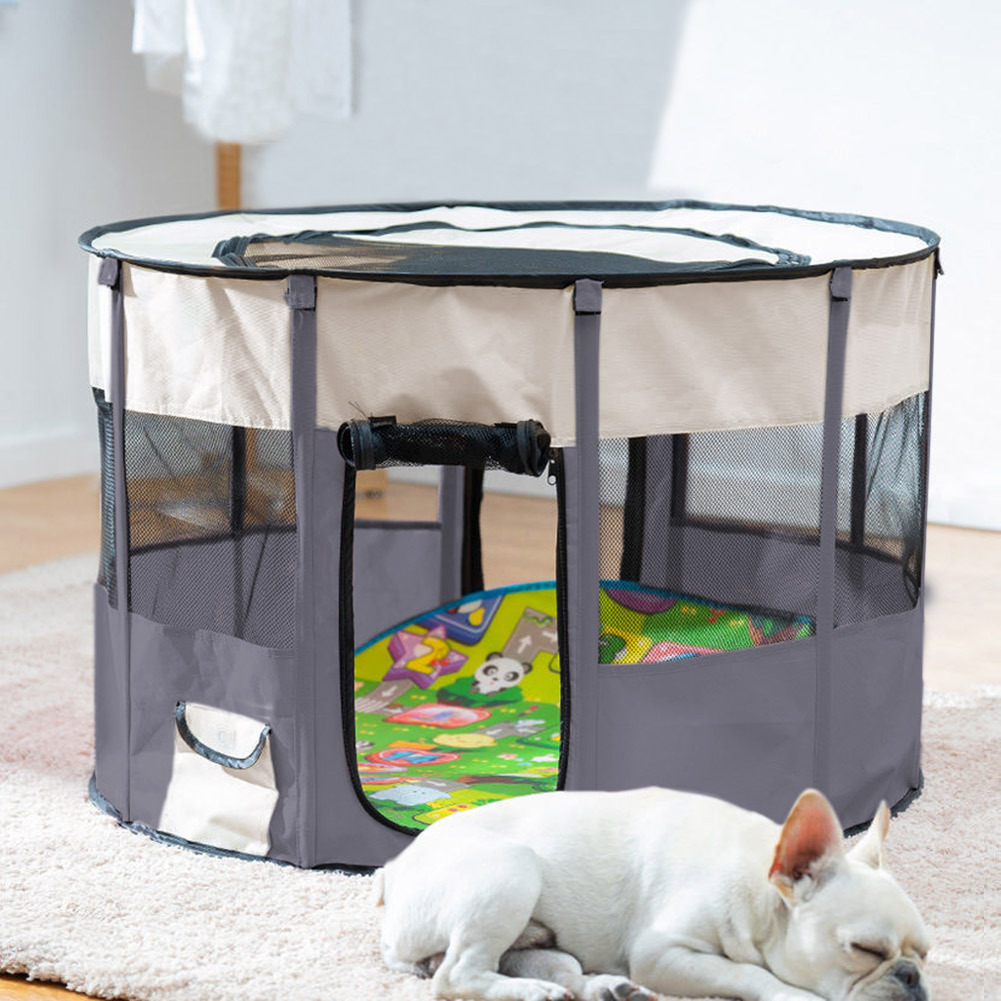 TEMU Foldable Pen, Portable Pen, Removable Zipper Pet Tent, Dog Crate For Indoor/outdoor Travel Camping Use, Ideal For Puppies Kittens And Birthing