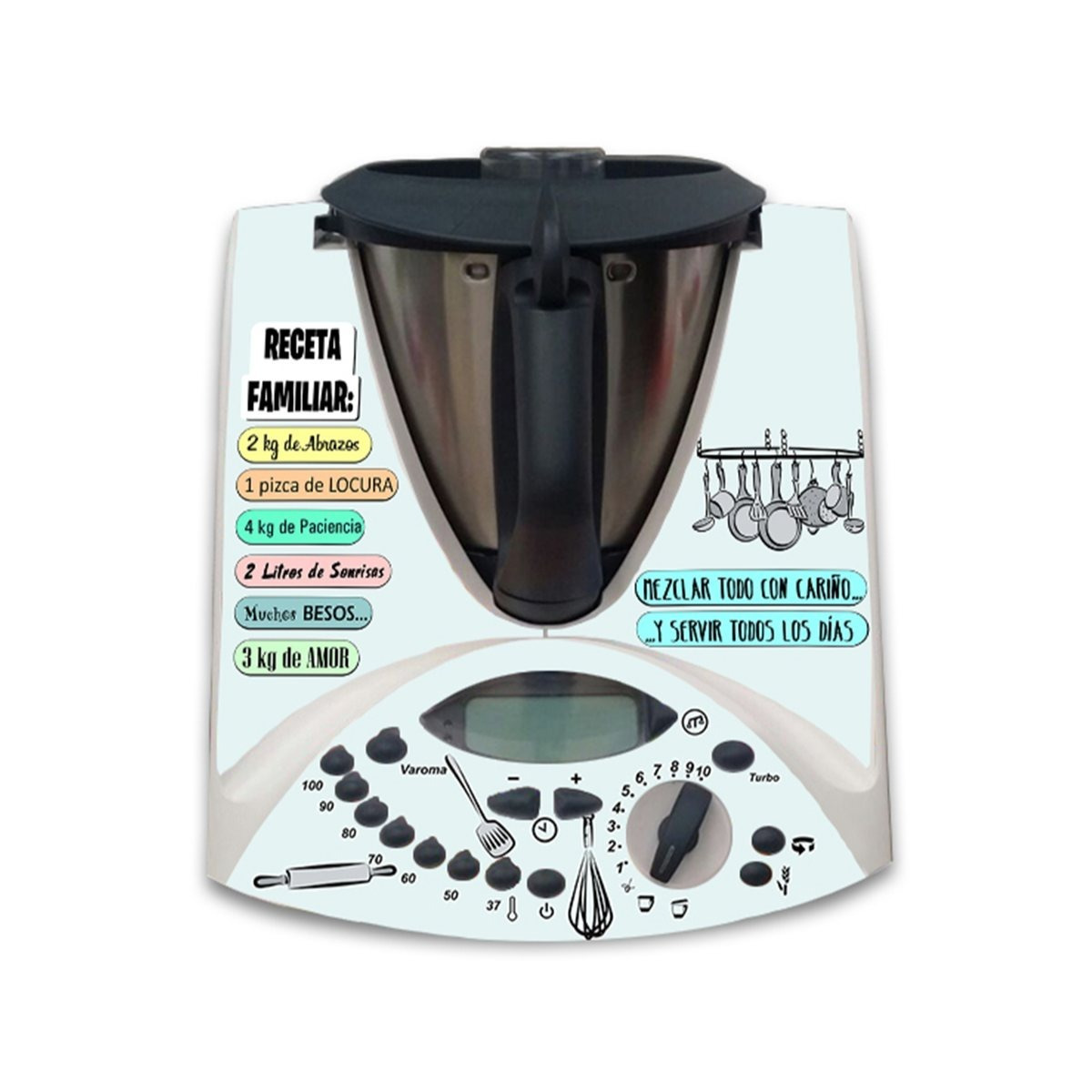 TEMU Vinilo para MOD. FAMILIAR Pegatinas decorativas compatibles con robot de cocina , diseño de accesorios de cocina, resistente , autoadhesiva