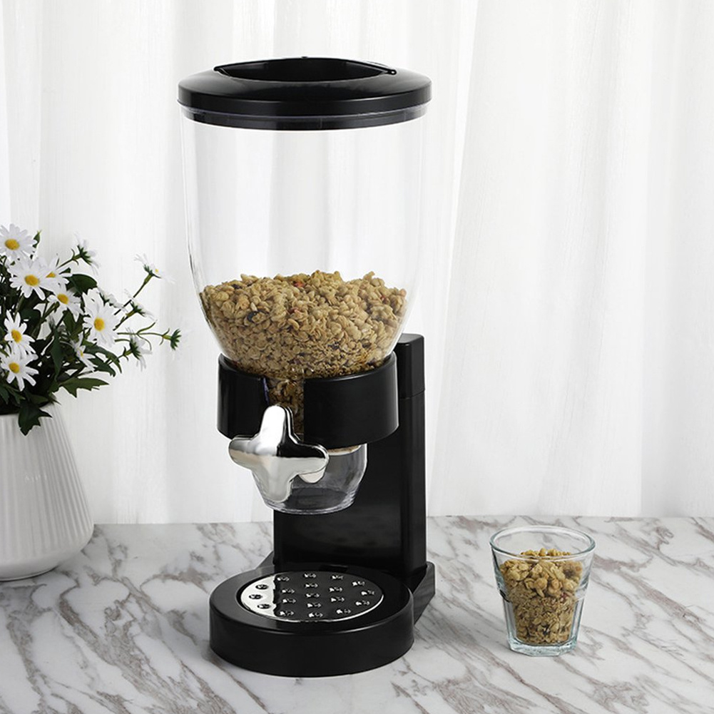 TEMU 3.5l Single Dry Food Cereal Dispenser Kitchen Single Canister Breakfast Cereal Maker Dry Food Dispenser Control Storage Container