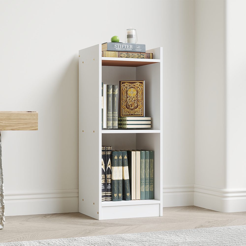 TEMU 3 Tiers Modern White Wooden Bookcase, Tall & Skinny Bookshelf, Cube Shelves Storage Shelving Unit Bedroom Living Room Storage Organiser,, No