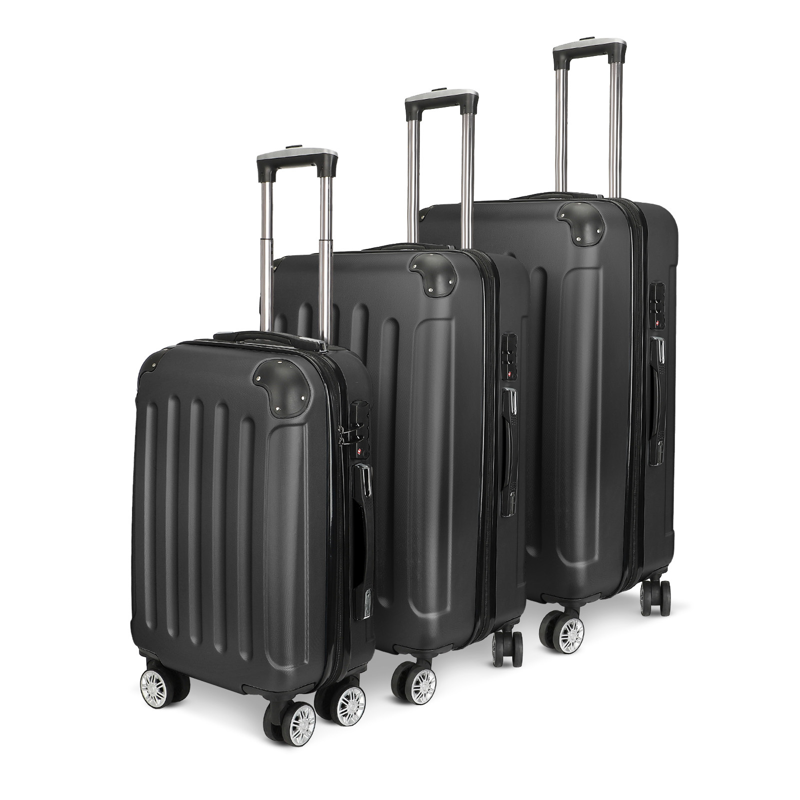 TEMU Ycz Set Of 3 Suitcases, Travel Case, Set Of 3 Suitcases, Trolley Suitcase Set, Lightweight Abs Fashion With Rigid Transport Case, With 4 Wheels