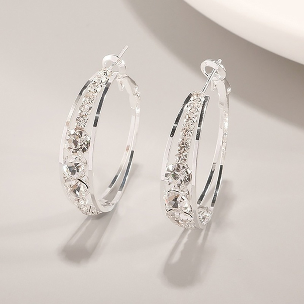 E-shop Elegante Damen Ohrringe mit Strasssteine – Funkelnder Ohrschmuck Creolen für besondere Anlässe & , perfekte Geschenkidee
