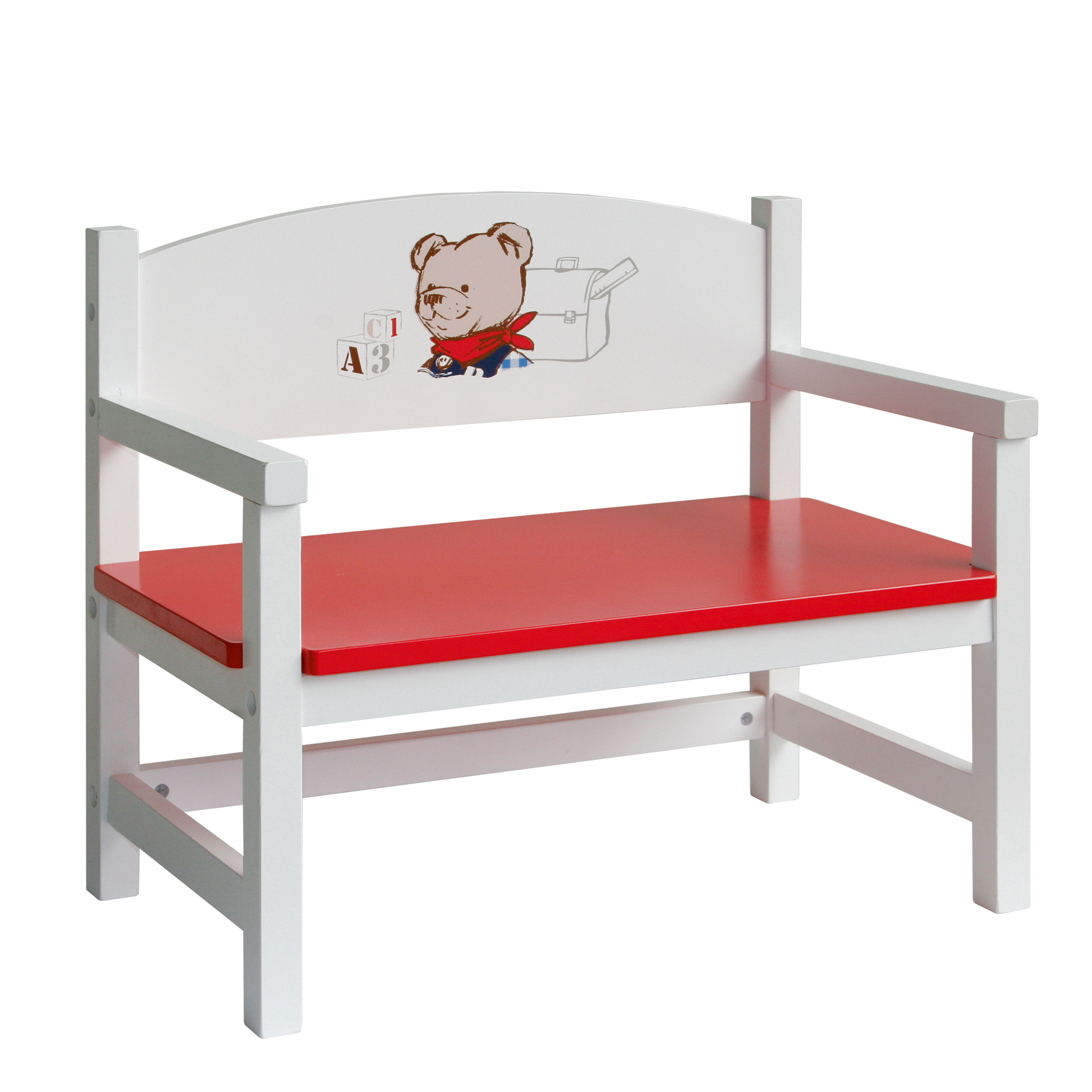 Image of Furniture Doll Bank From Doll Furniture Series 'teddy College', Doll Bank White Lacquered, Doll Accessories