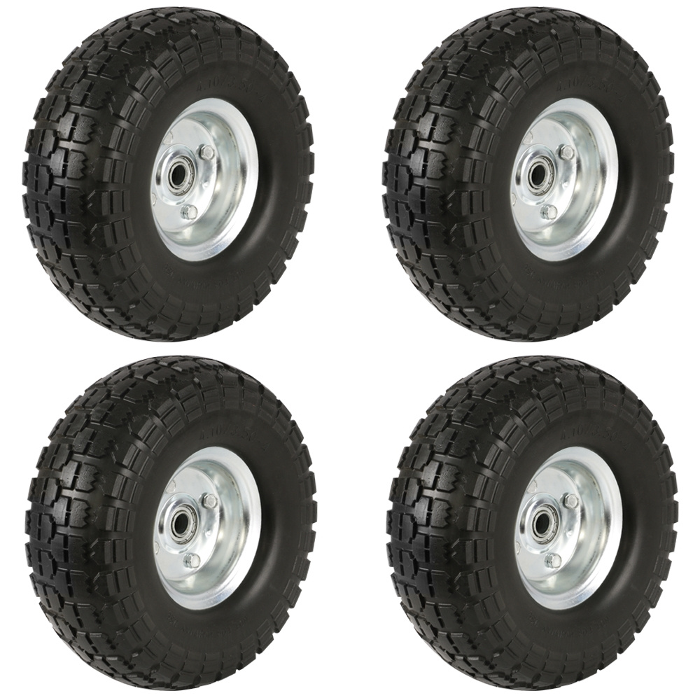 TEMU Costoffs Roues Increvables avec Pneus Pleins Roues de Brouette Pour Chariot de Jardin Jante en Métal Noir