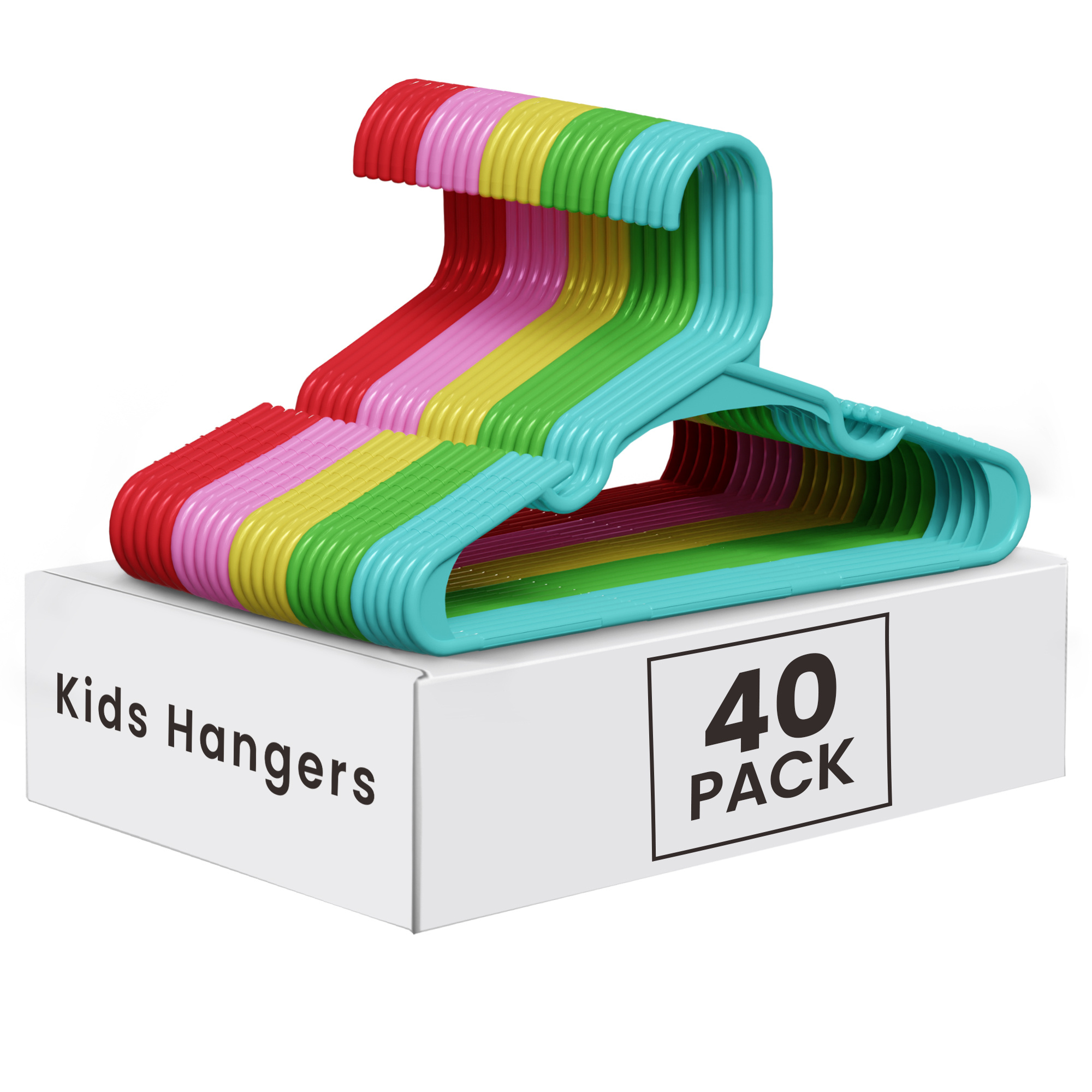 TEMU Pasltic Hangers Pack Of 40 - Slim Space Saving Hangers For Clothes - Durable All Purpose Hangers For Skirts, Toddler Clothes