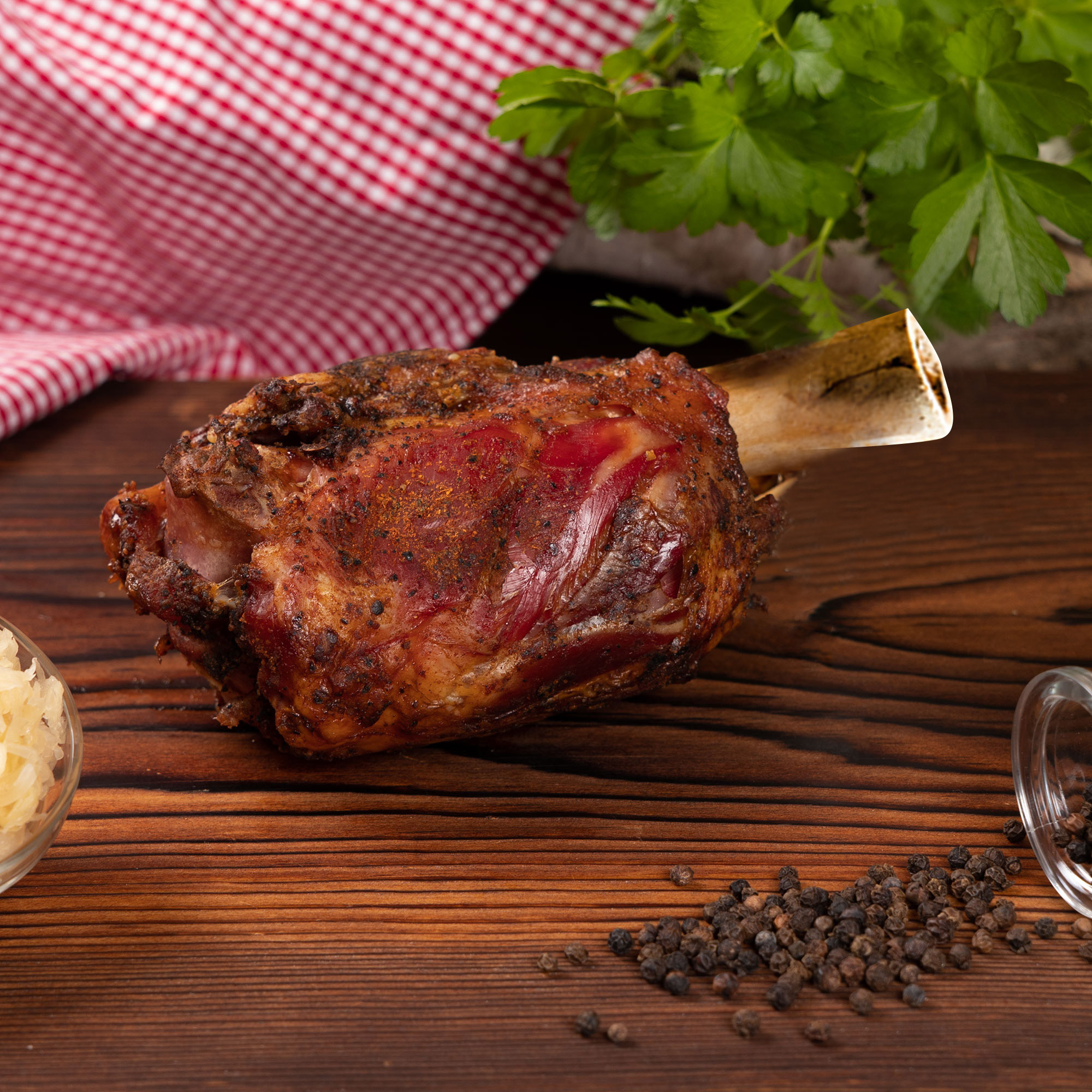 Spicy Pepper Knuckle By Wurstbaron - 500g Ready To Serve - Bavarian Hock Without Rind - Tender & Aromatic