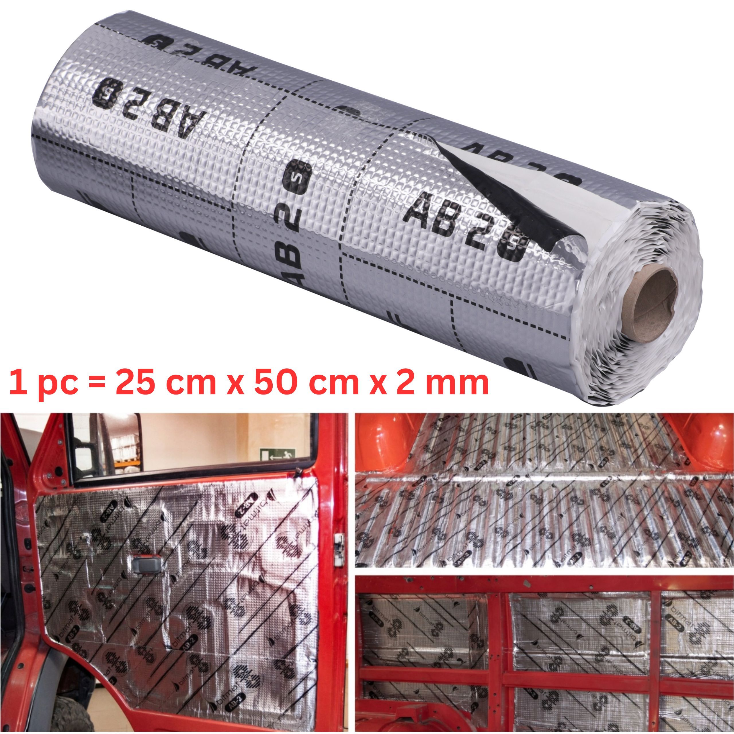 E-shop Schalldichtende Matte für Auto-Schalldämmung 2Mm dick Schalldämmung von Türen, Motorhaube, Boden, Kotflügeln, Dachstangen, Kofferraum,