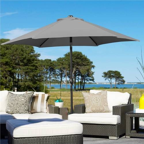 patio umbrella outdoor 2 market umbrella parasol umbrella with crank tilt 6 ribs garden table umbrella for patio deck backyard pool beach