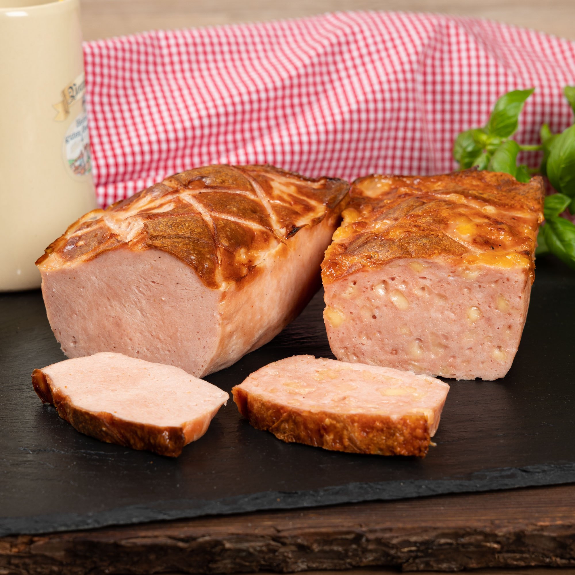 Image of Wurstbaron® Meatloaf With Liver Cheese Red & Liver Cheese - 2x1 Kg - Bavarian Liver Cheese Package For Baking Yourself - Fresh & Traditional