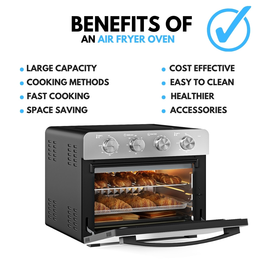Ometa Manual Mirror Glass Air Fryer Oven 25L