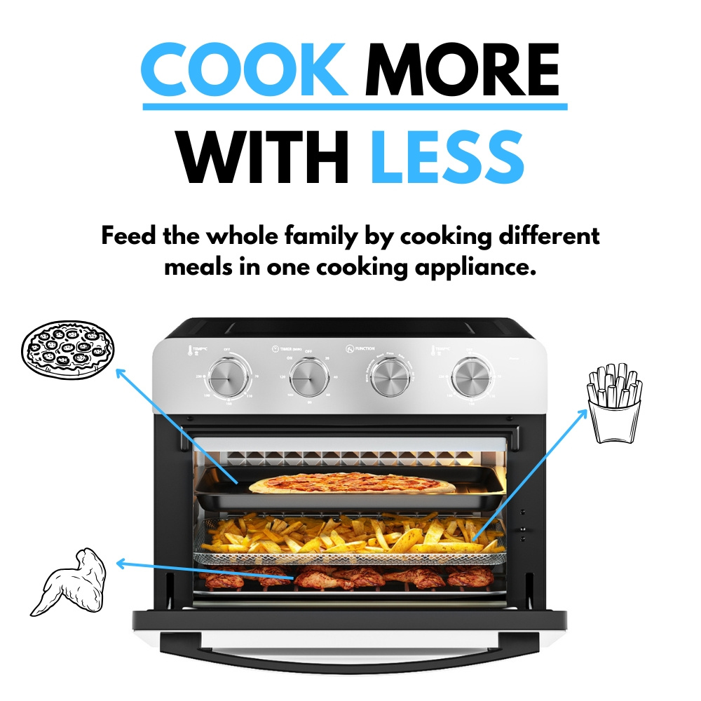 Ometa Manual Mirror Glass Air Fryer Oven 25L