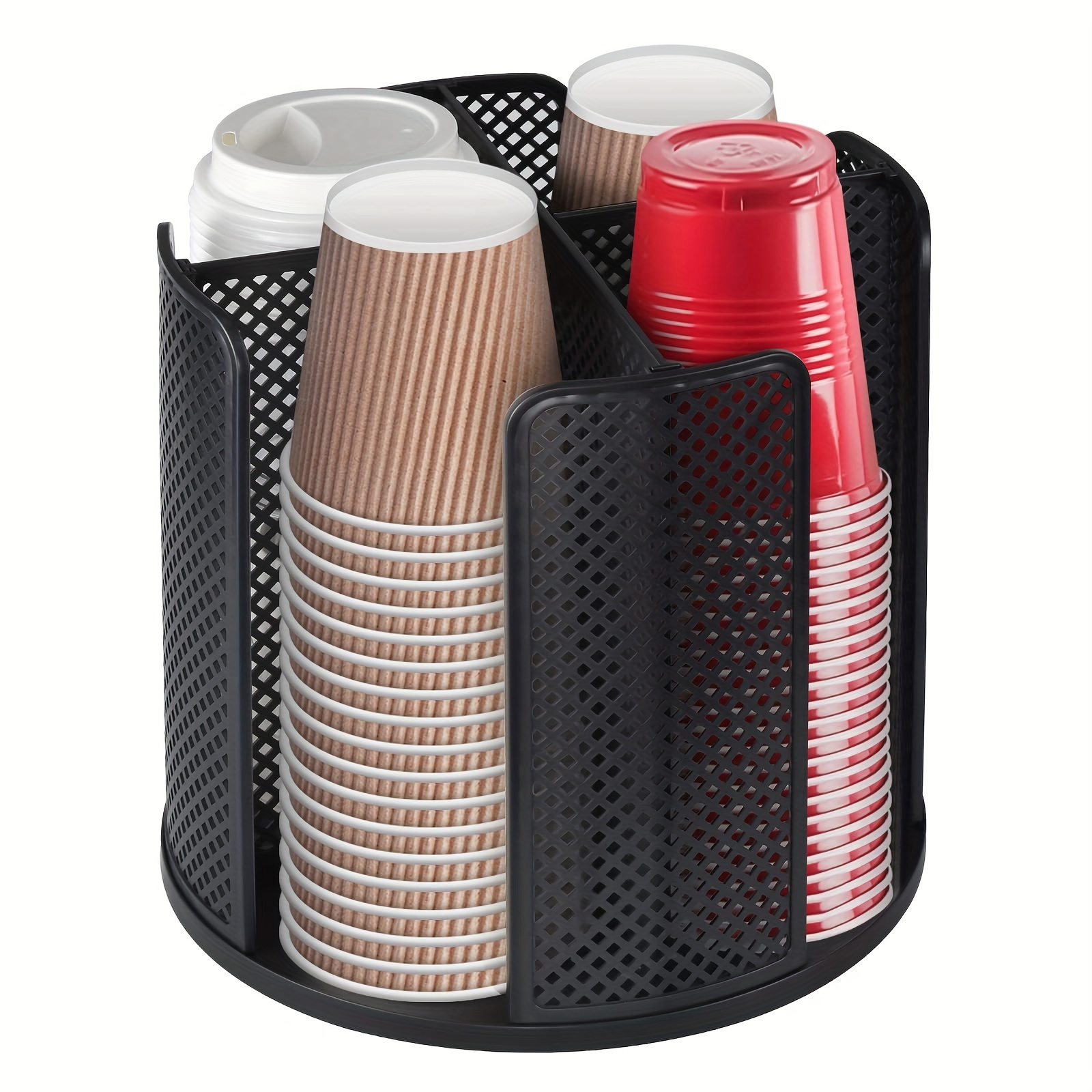 E-shop Pappbecher- und Deckelhalter, Plastikbecher-Organizer, Kaffeebecher-Spender, geeignet für Arbeitsplatten, Wohnzimmer, Badezimmer, Kaffeestation,